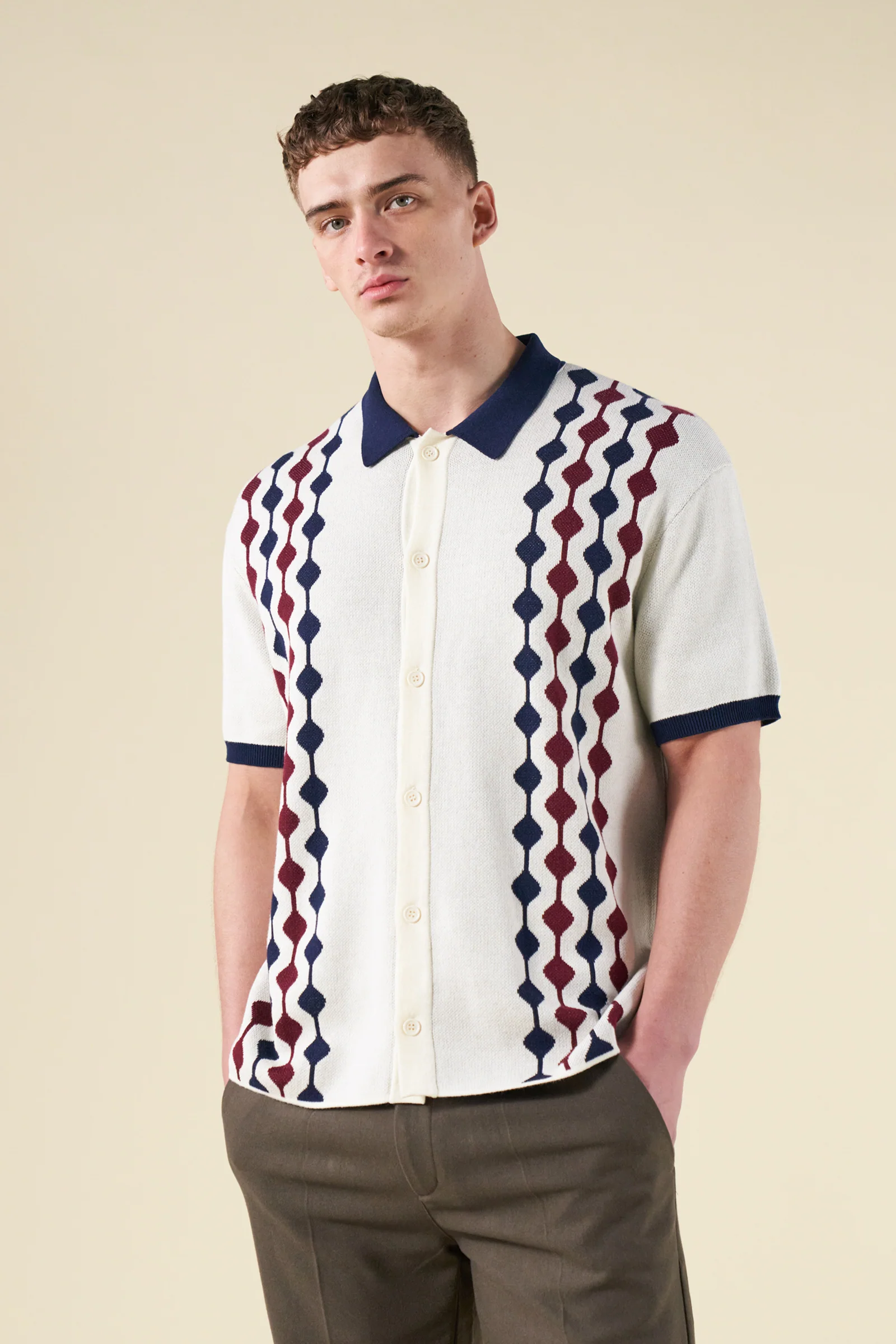 ABBEY KNIT POLO - ECRU