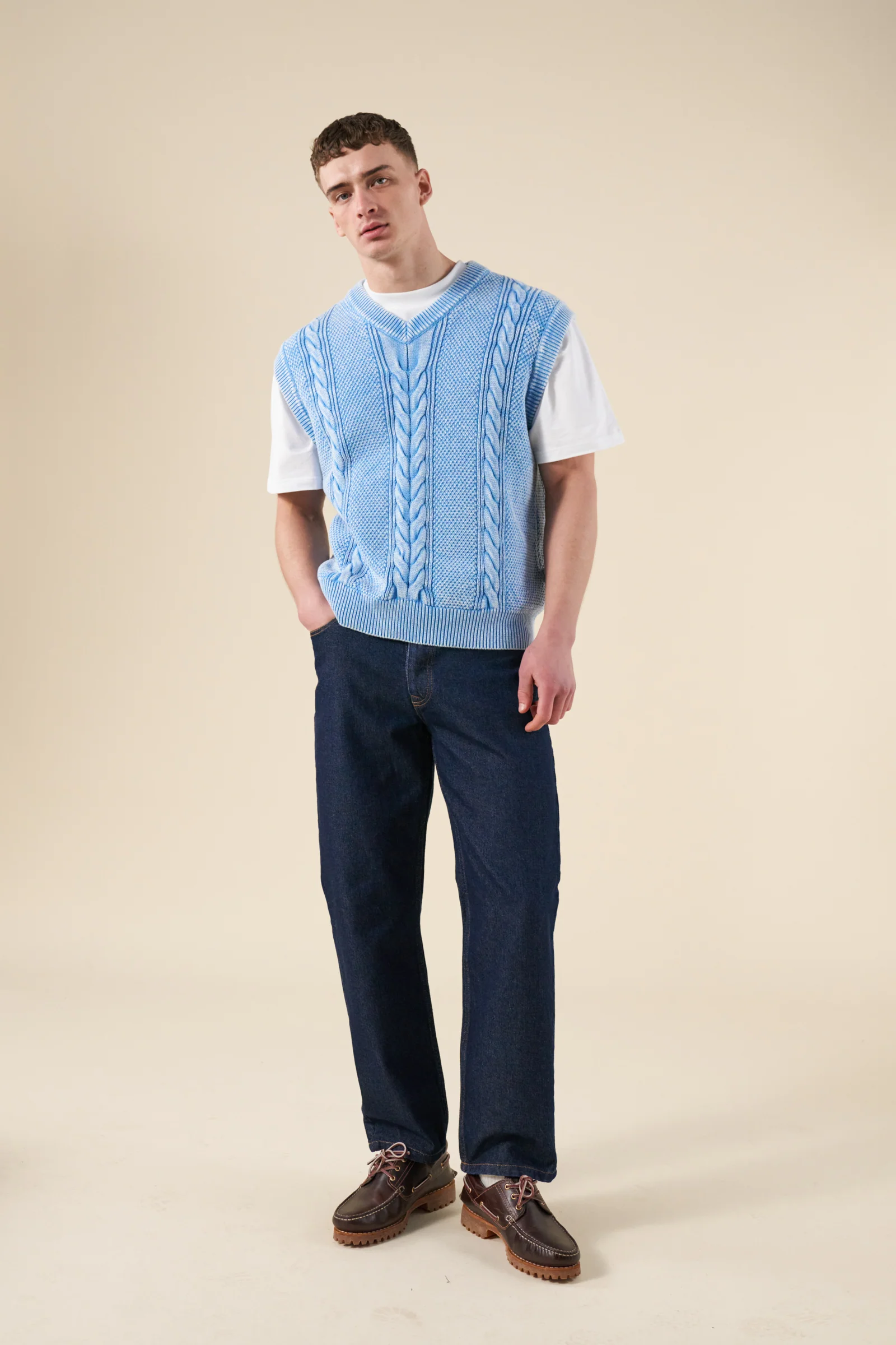 ACID WASH CHAIN VEST - SKY BLUE - Image 3
