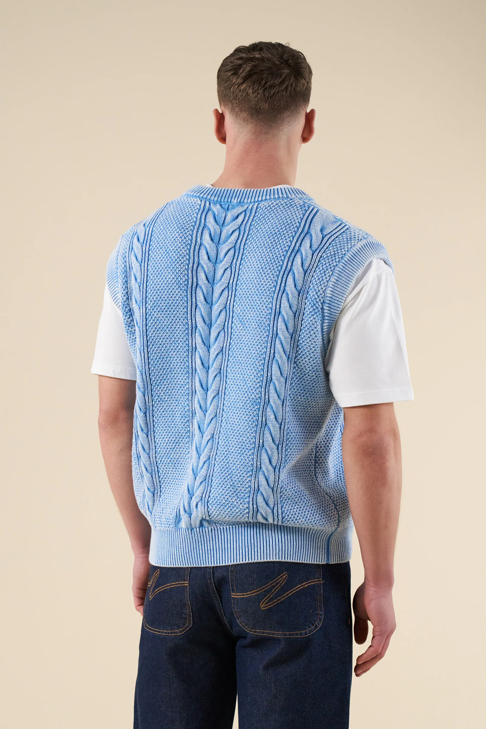 ACID WASH CHAIN VEST - SKY BLUE - Image 4