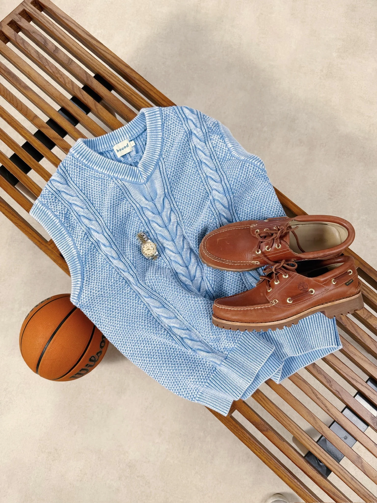 ACID WASH CHAIN VEST - SKY BLUE - Image 9