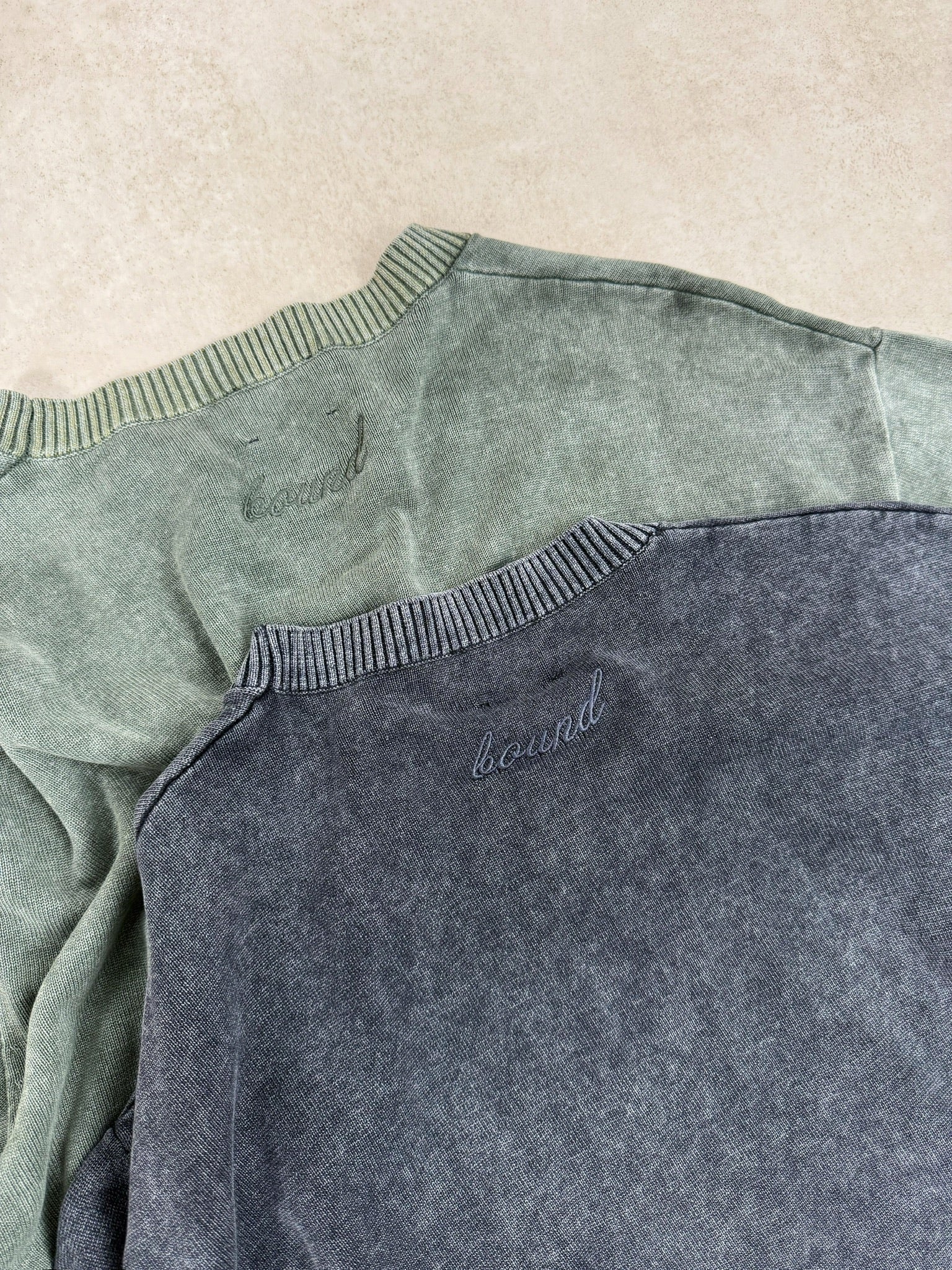 ACID WASH KNIT TEE - MOSS GREEN - Image 7