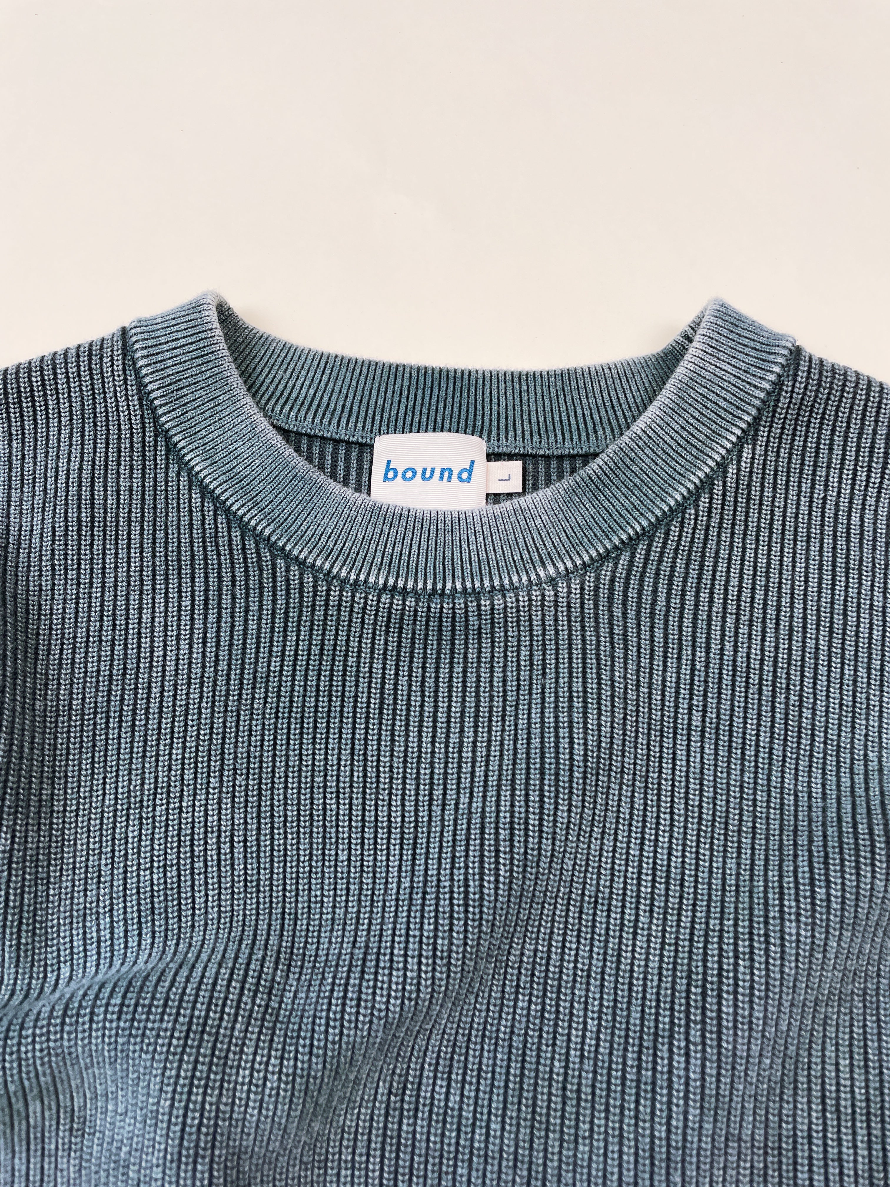 ACID WASHED CREWNECK SWEATER - AGAVE - Image 10