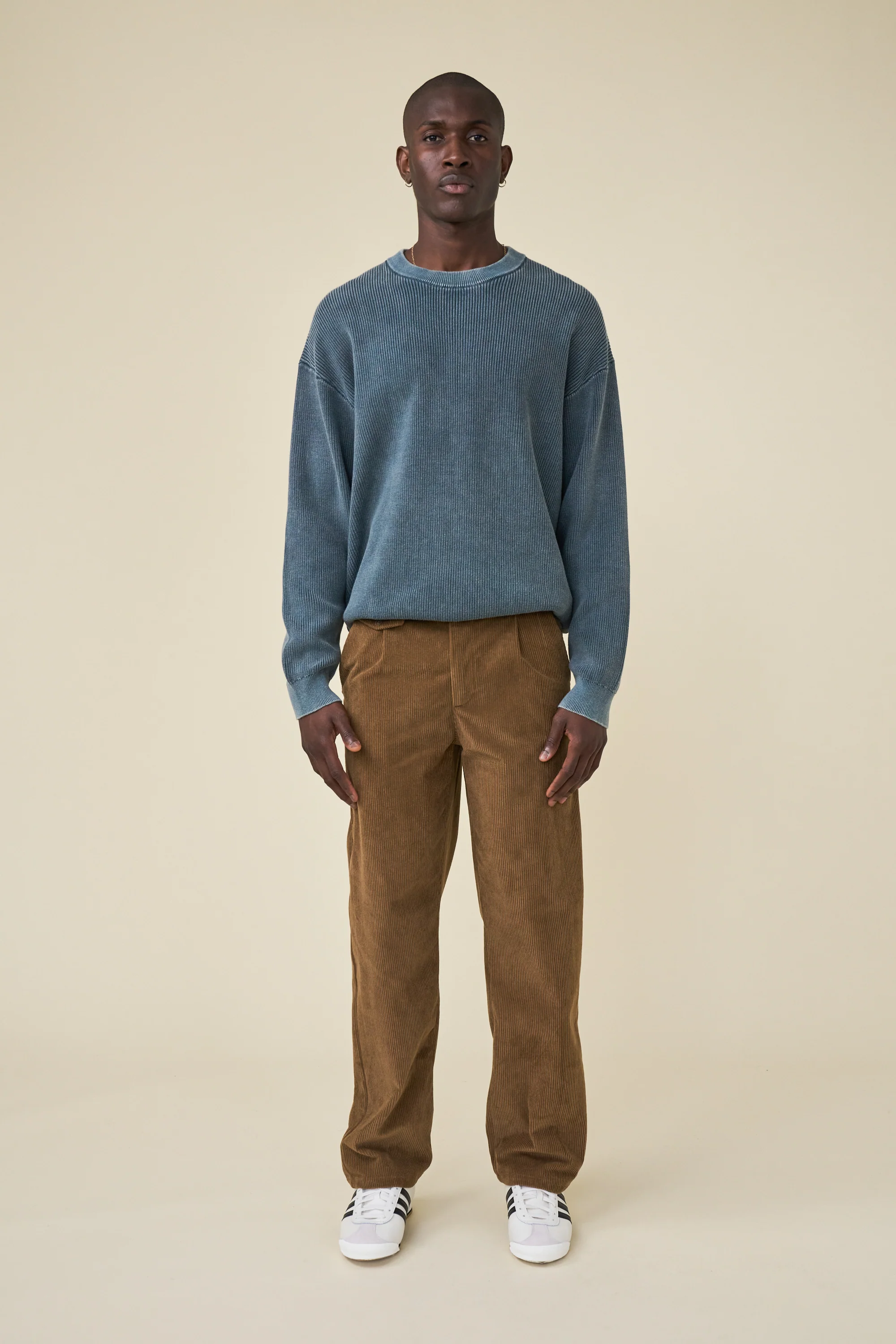 ACID WASHED CREWNECK SWEATER - AGAVE - Image 3