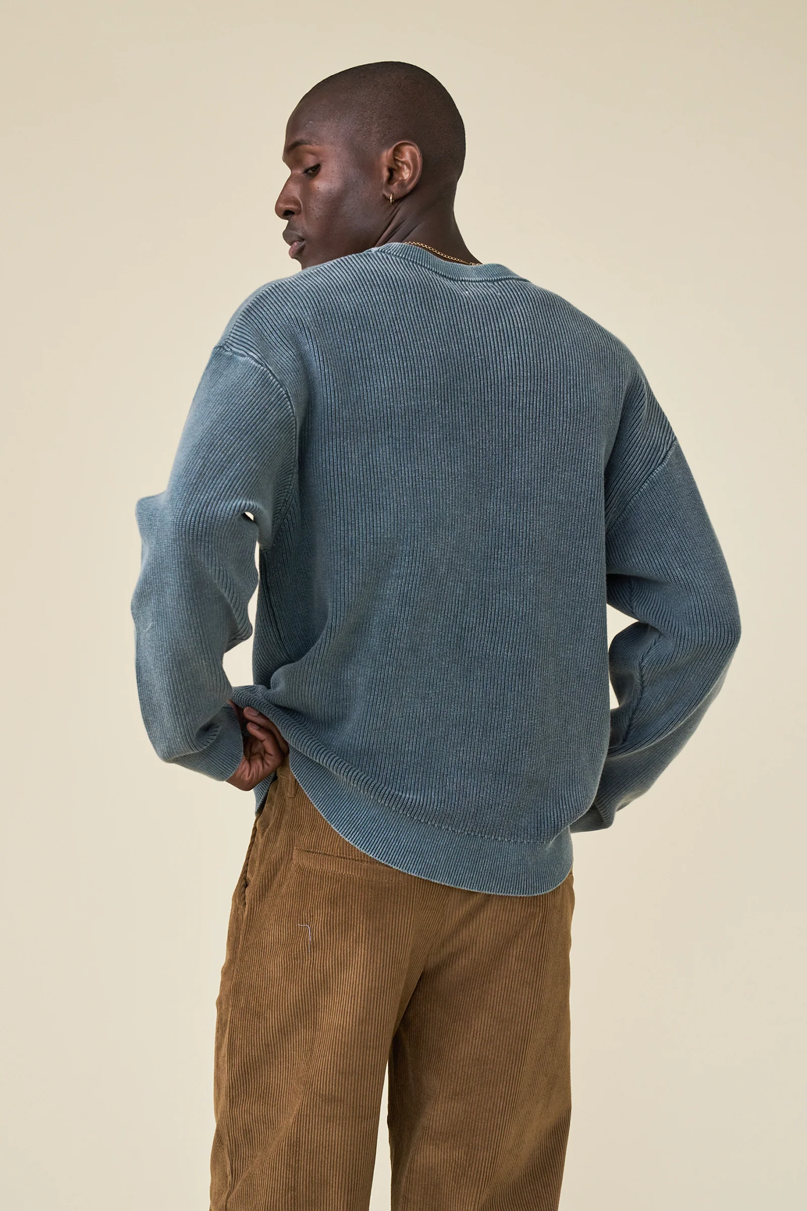 ACID WASHED CREWNECK SWEATER - AGAVE - Image 4