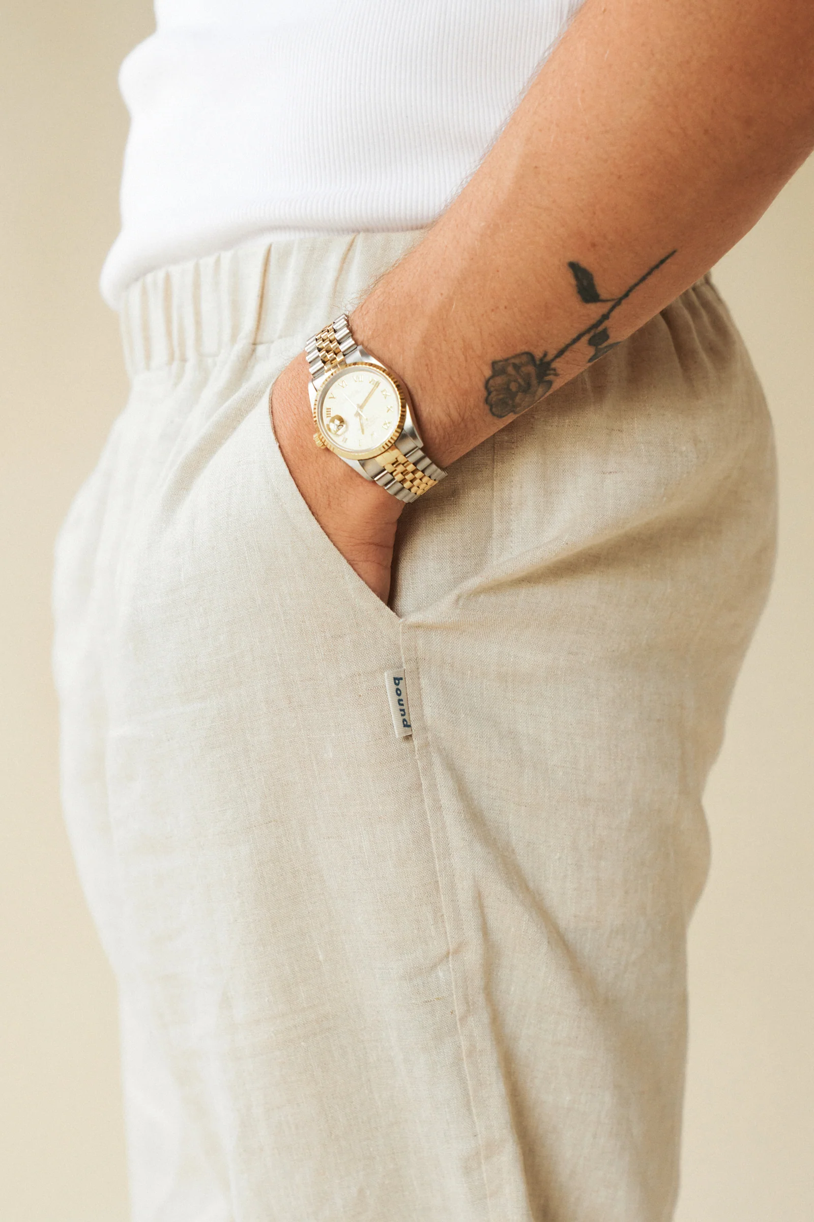 ALFAMA LINEN TROUSERS - SAND - Image 4