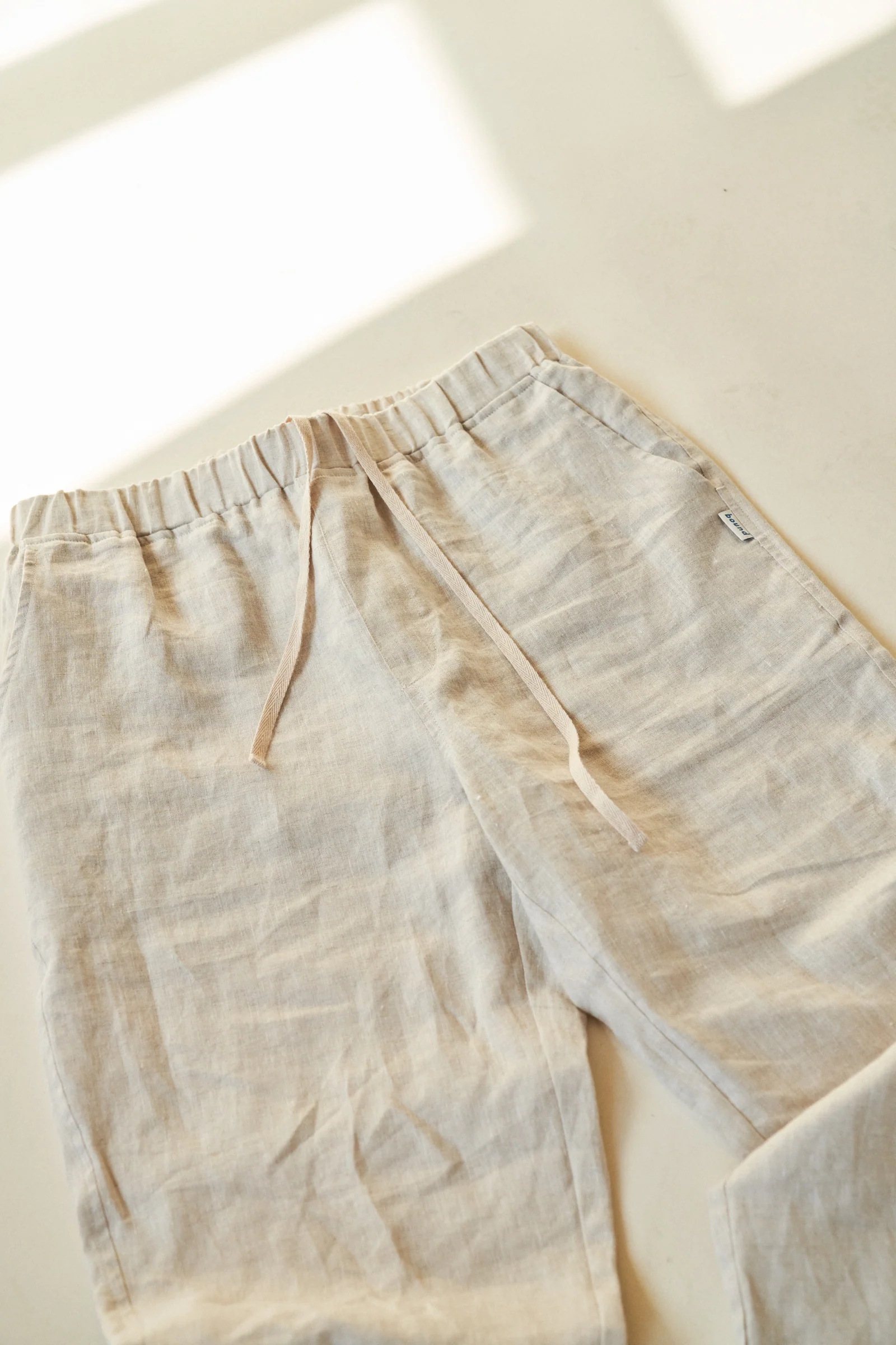 ALFAMA LINEN TROUSERS - SAND - Image 6