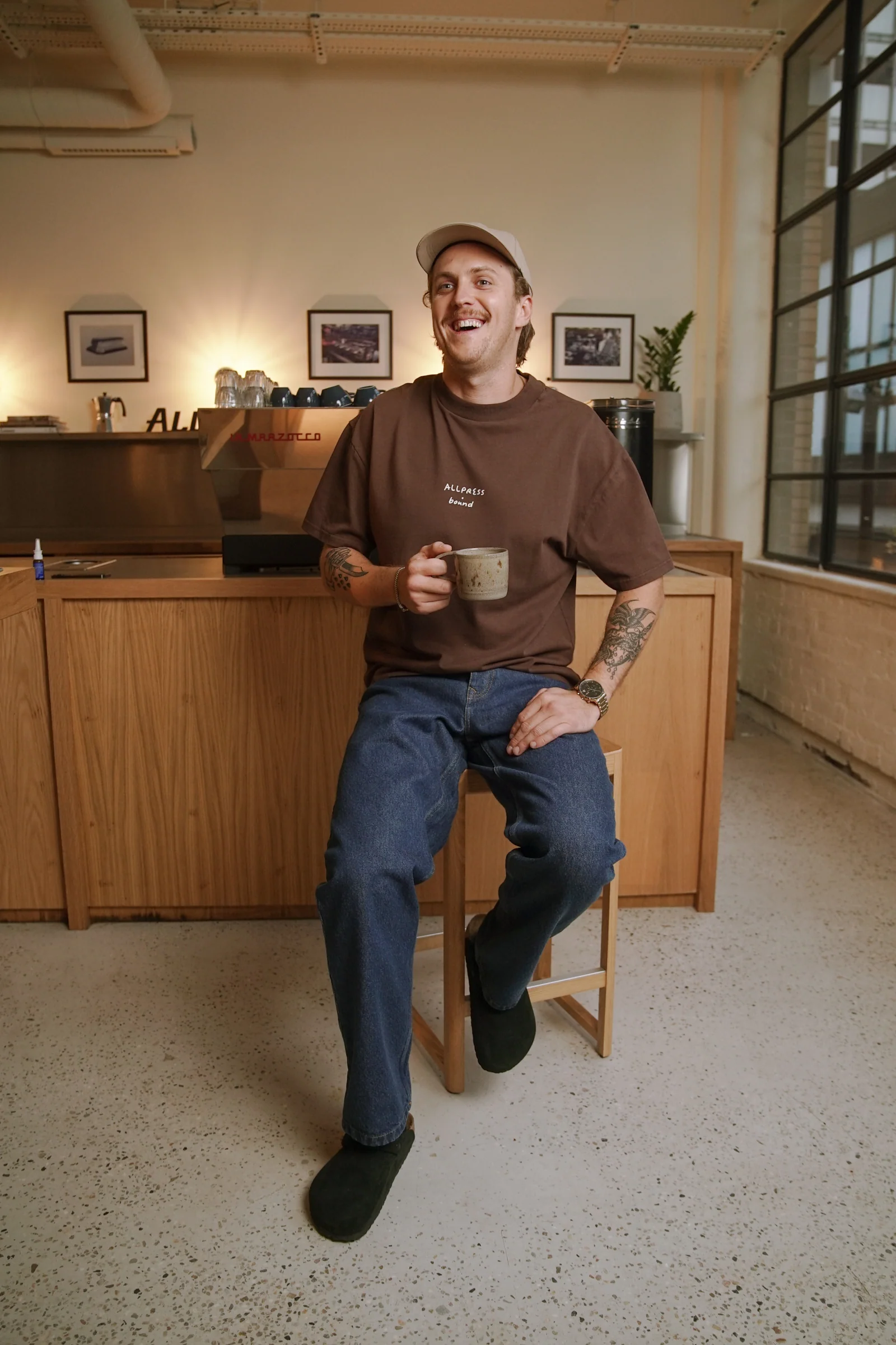 ALLPRESS X BOUND 'CUP OF JOE' TEE - ESPRESSO BROWN - Image 6