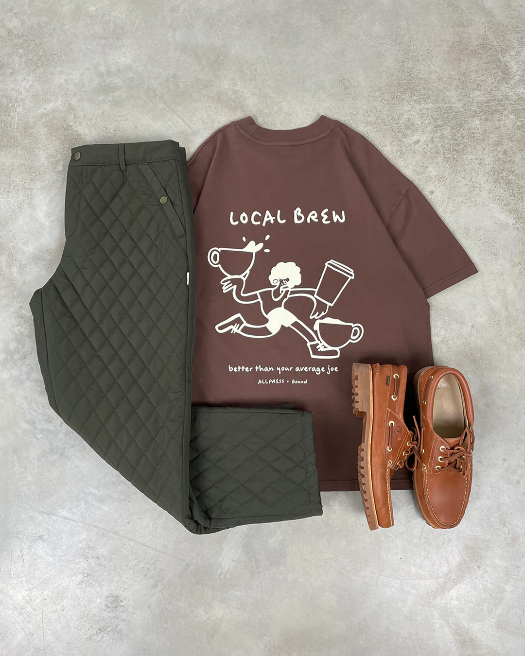 ALLPRESS X BOUND 'CUP OF JOE' TEE - ESPRESSO BROWN - Image 7