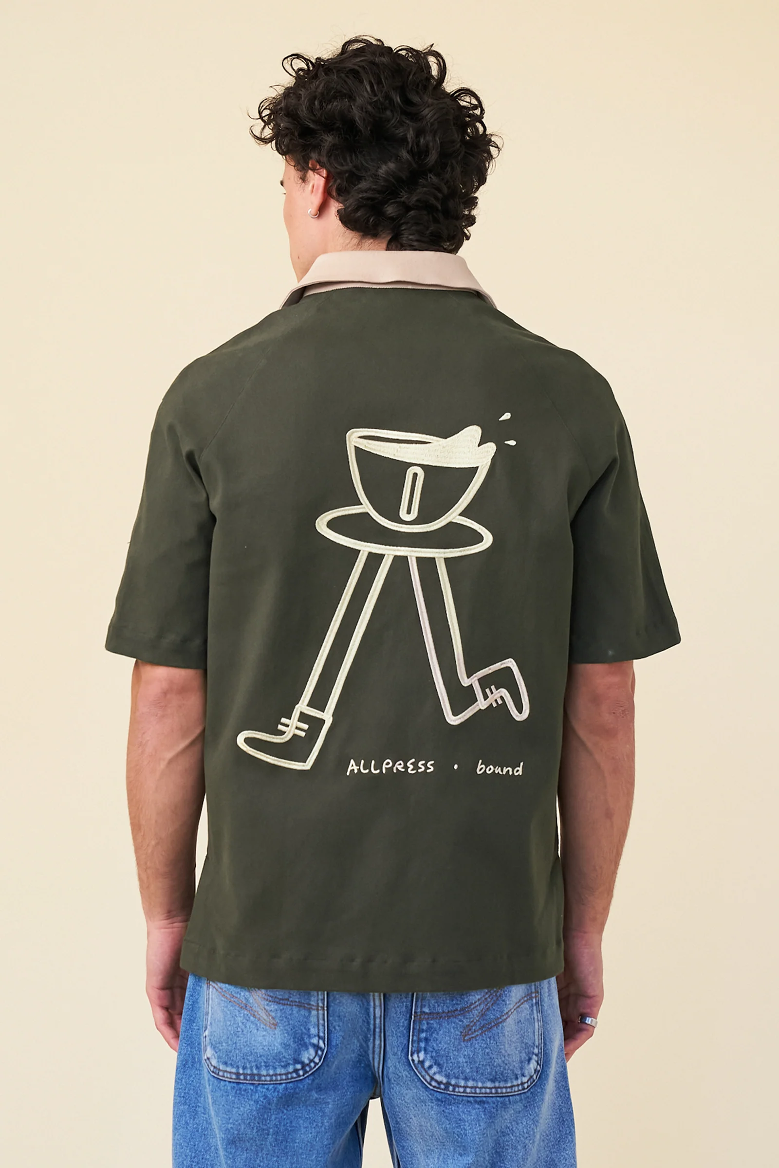 ALLPRESS X BOUND 'JOE' HEAVY CANVAS BOWLING SHIRT - Image 4