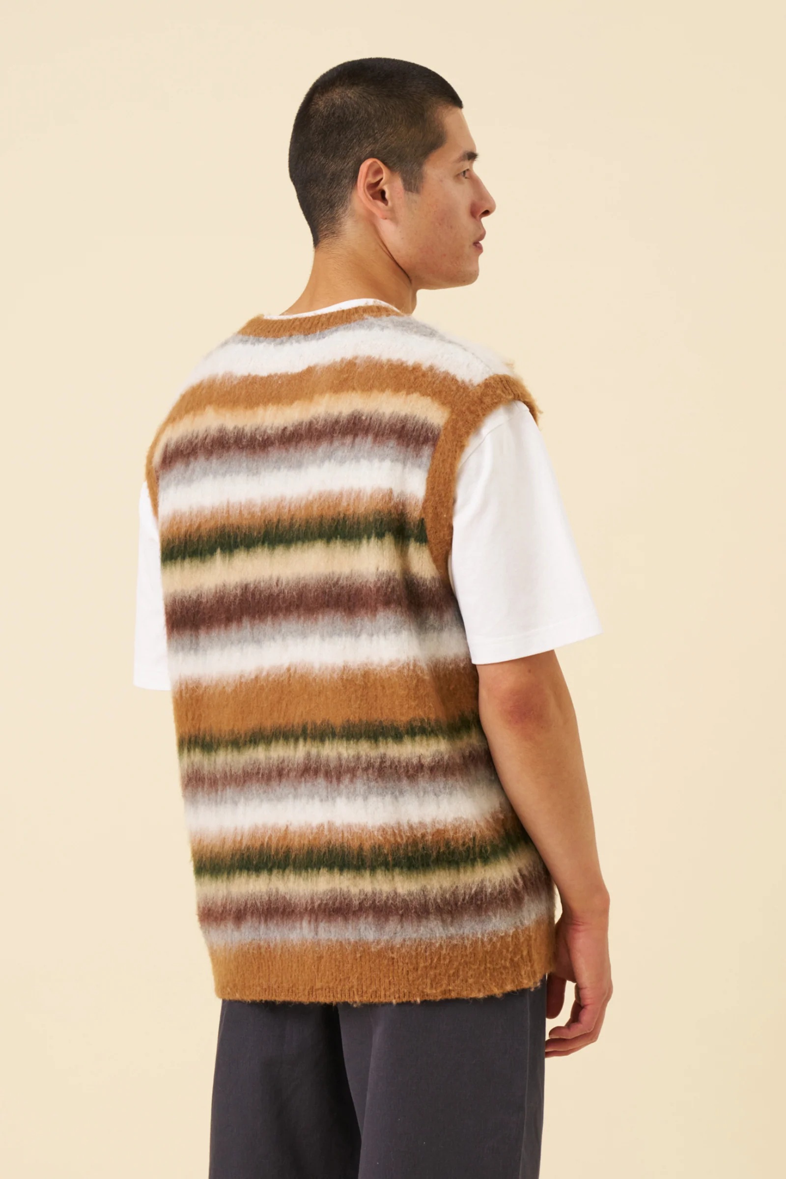 ALPACA BRUSHED STRIPE VEST - Image 4