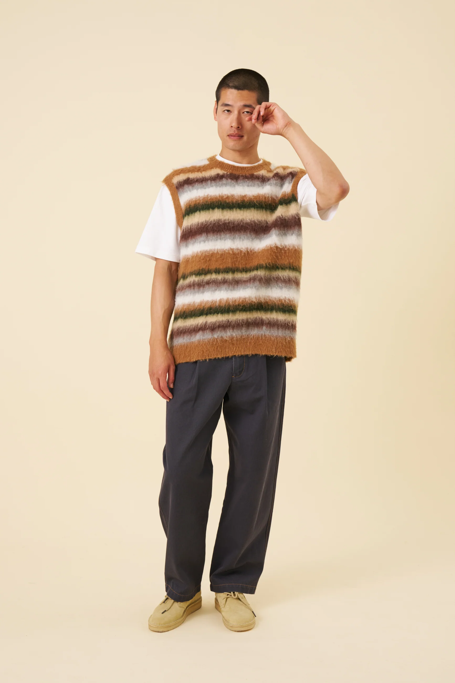 ALPACA BRUSHED STRIPE VEST - Image 5