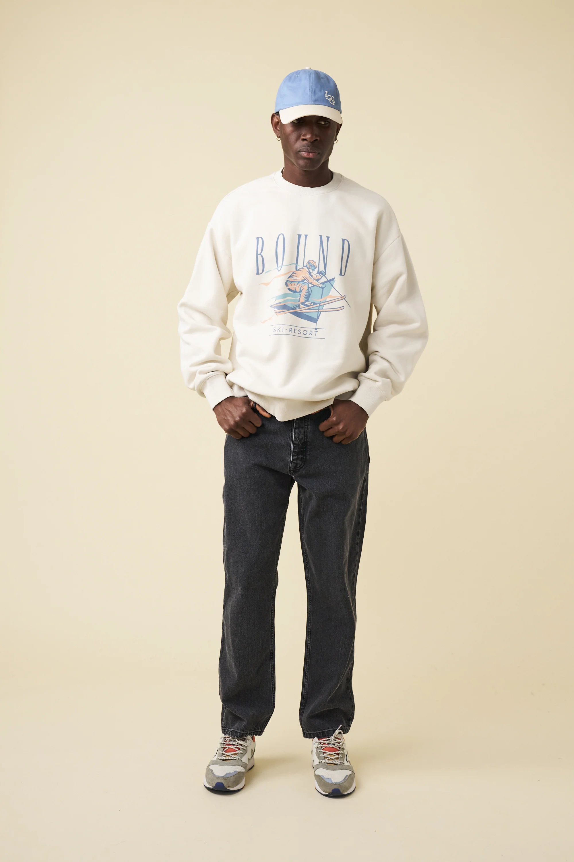ALPINE RETRO WASHED SWEATER - CREAM - Image 3