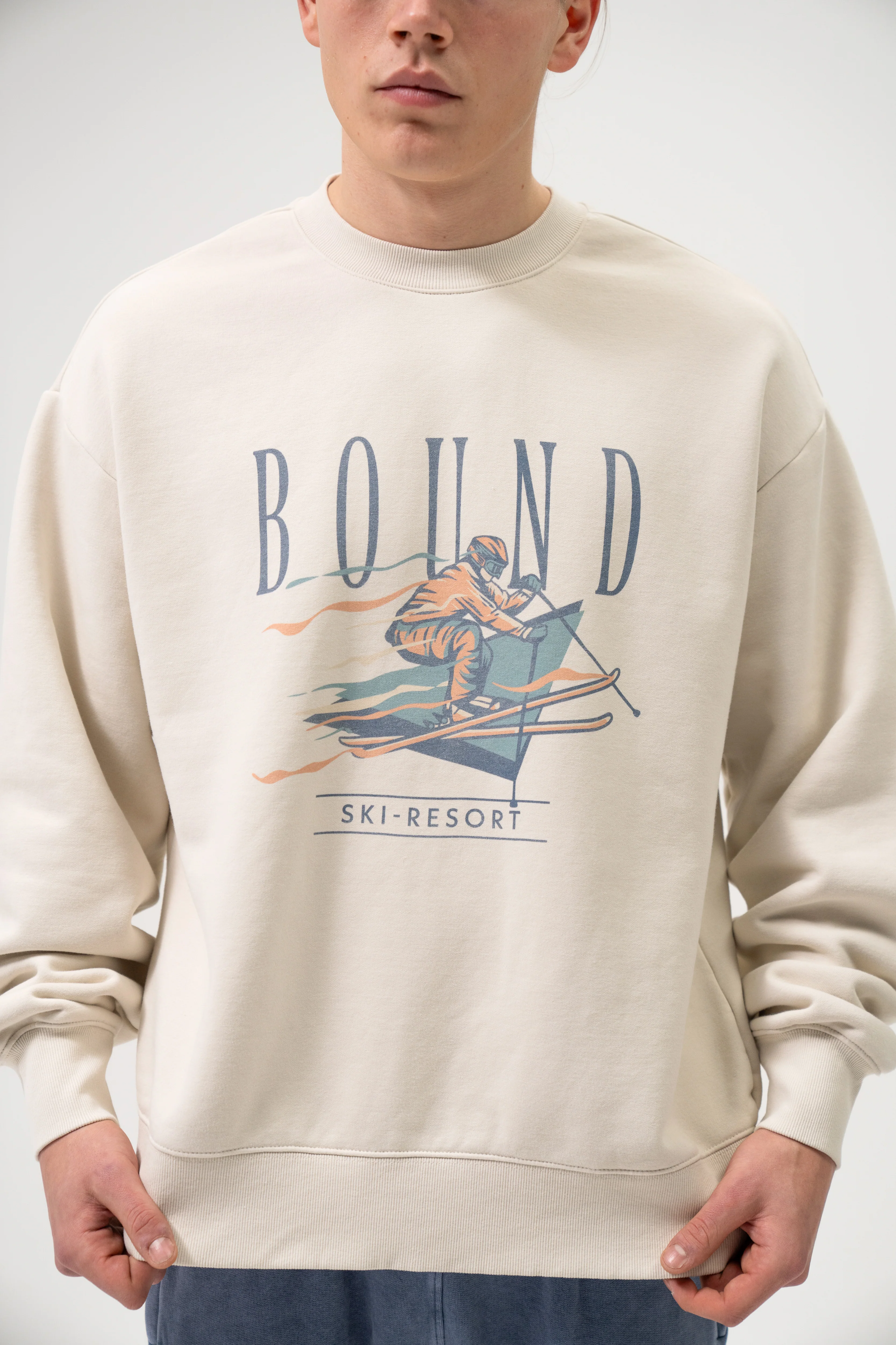 ALPINE RETRO WASHED SWEATER - CREAM - Image 5