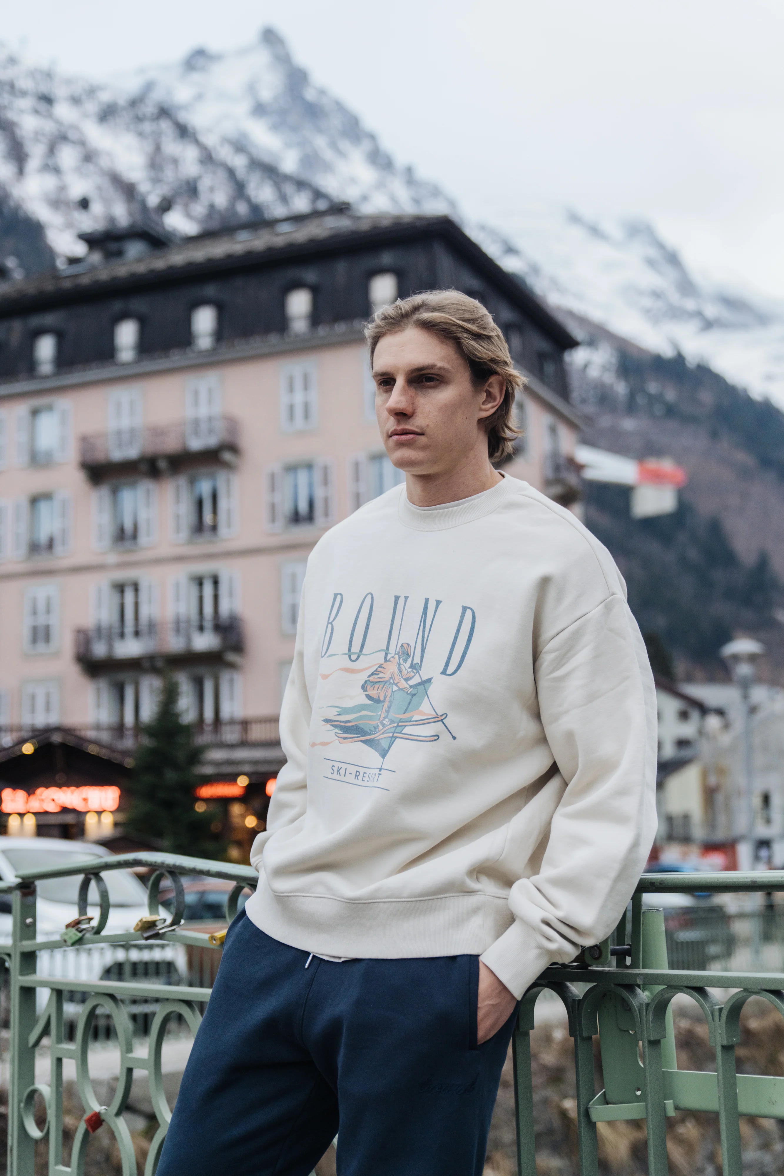 ALPINE RETRO WASHED SWEATER - CREAM - Image 7