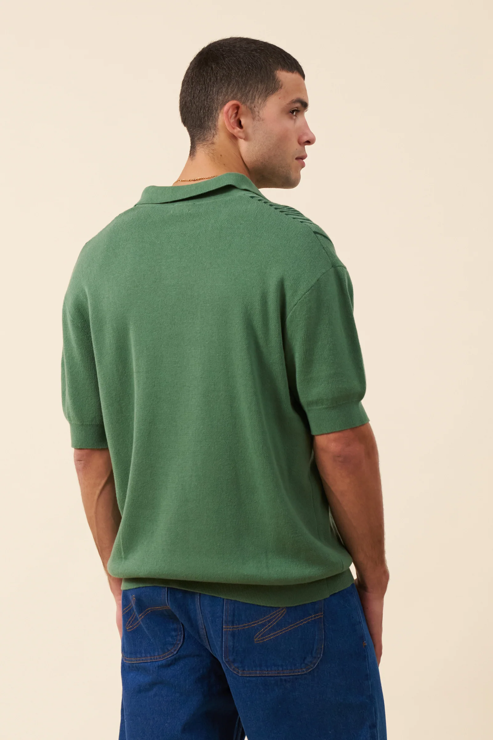 ANDREAS KNIT POLO - HUNTER GREEN - Image 3