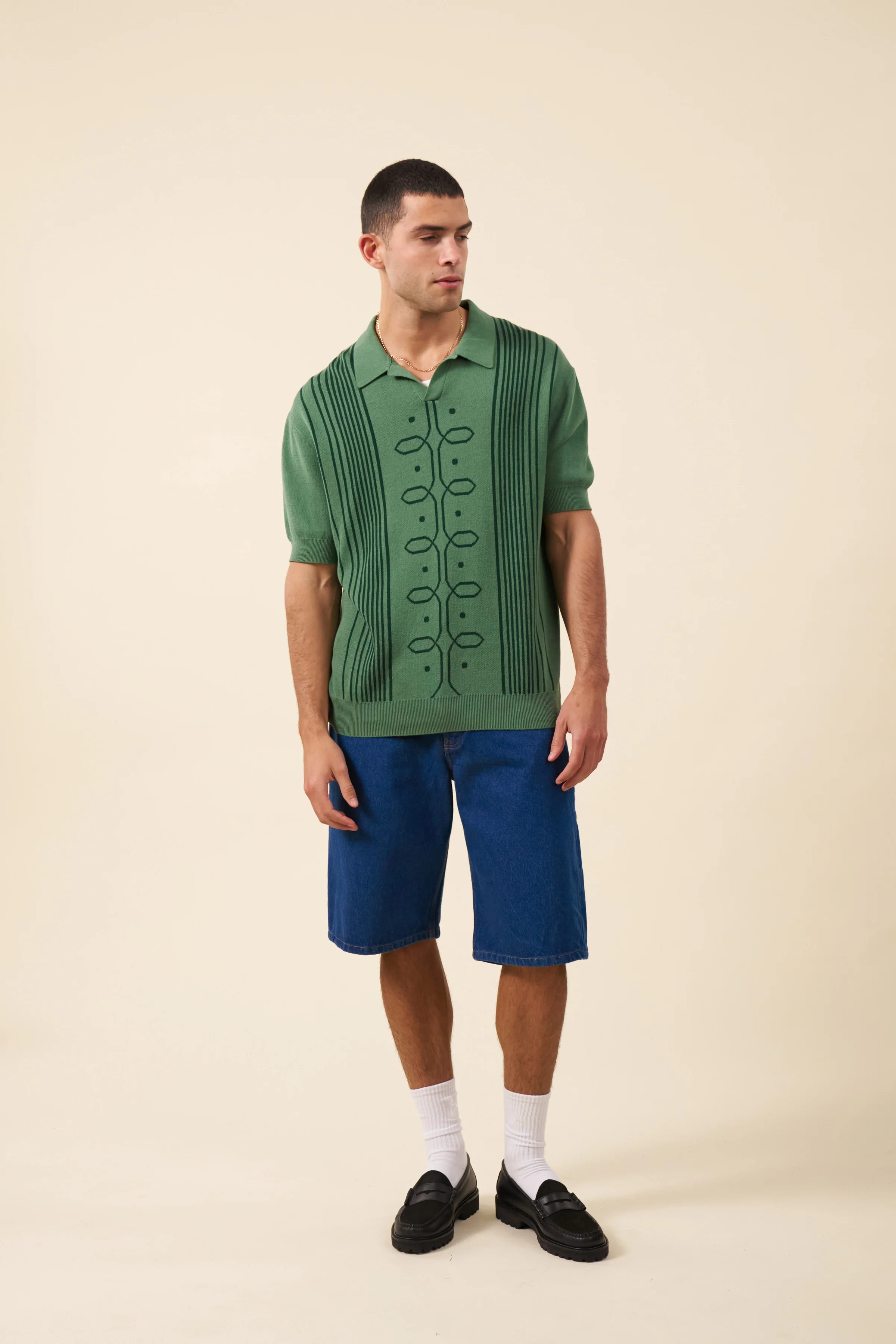 ANDREAS KNIT POLO - HUNTER GREEN - Image 4