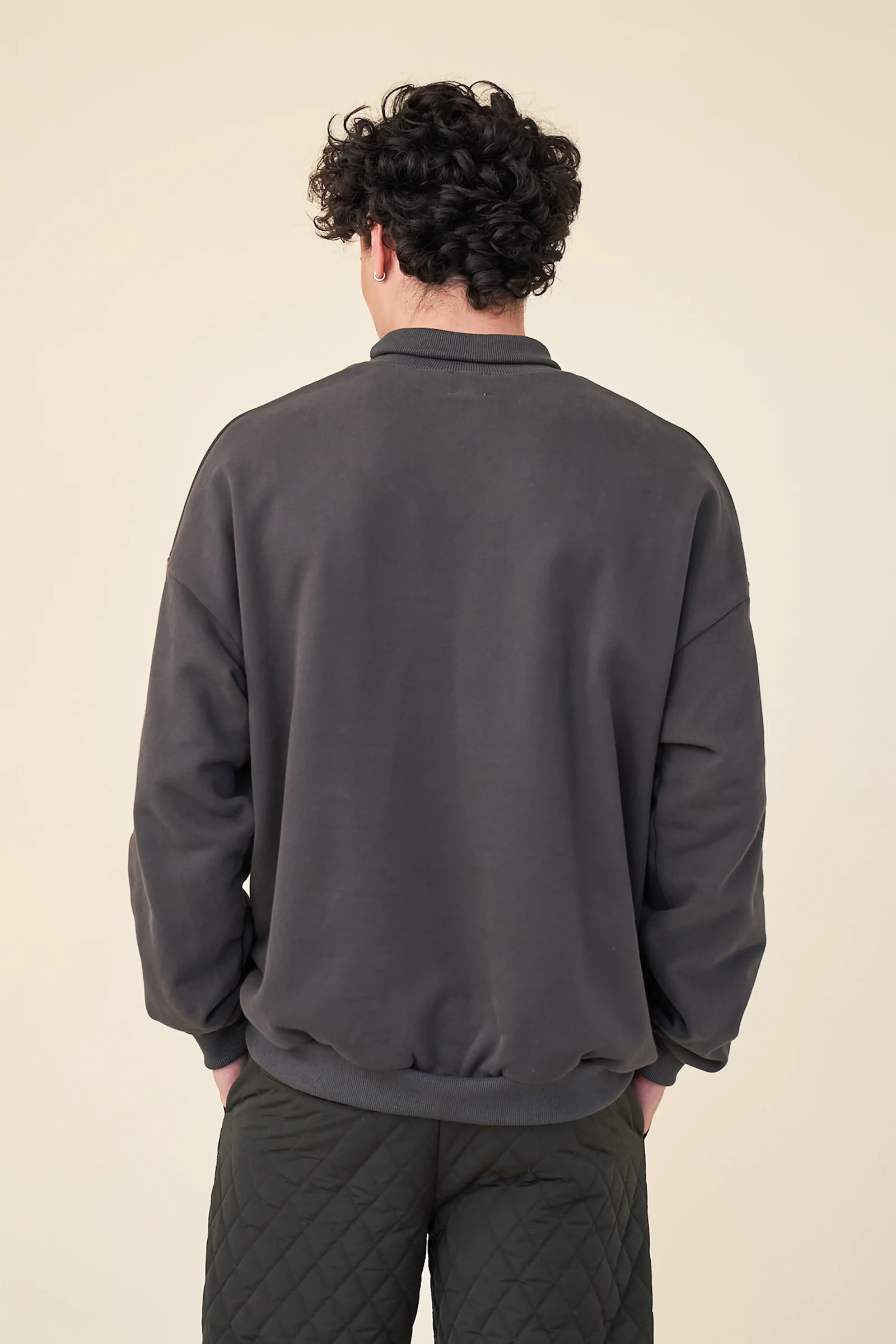 ANGLING CLUB ROLL NECK JERSEY SWEATER - CHARCOAL - Image 4