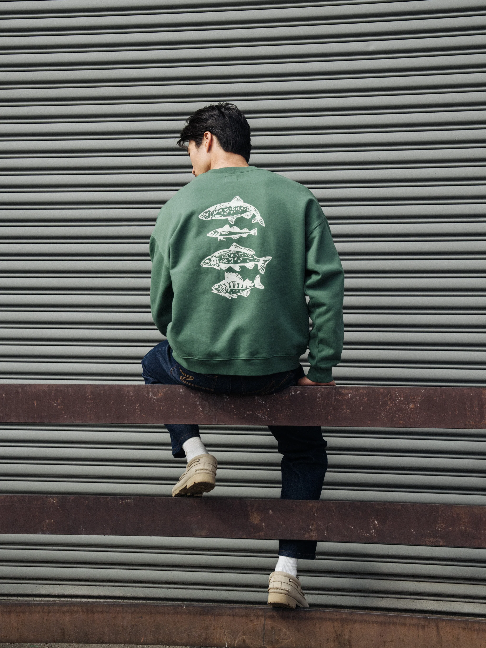 ANGLING CLUB SWEATER - MID GREEN - Image 3