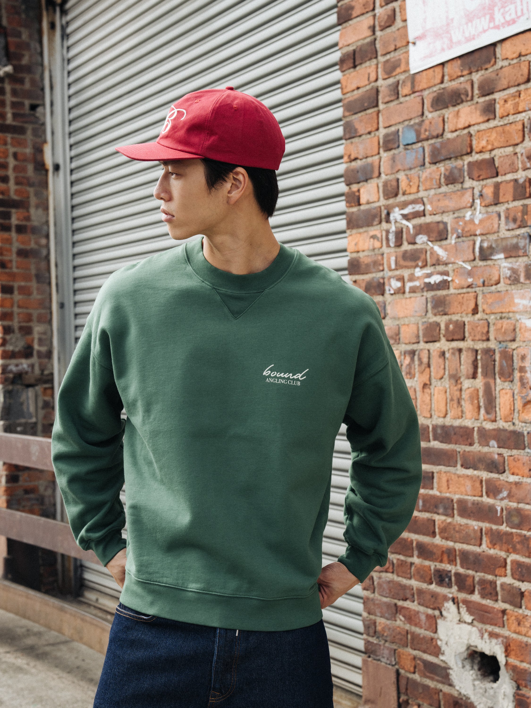 ANGLING CLUB SWEATER - MID GREEN - Image 6
