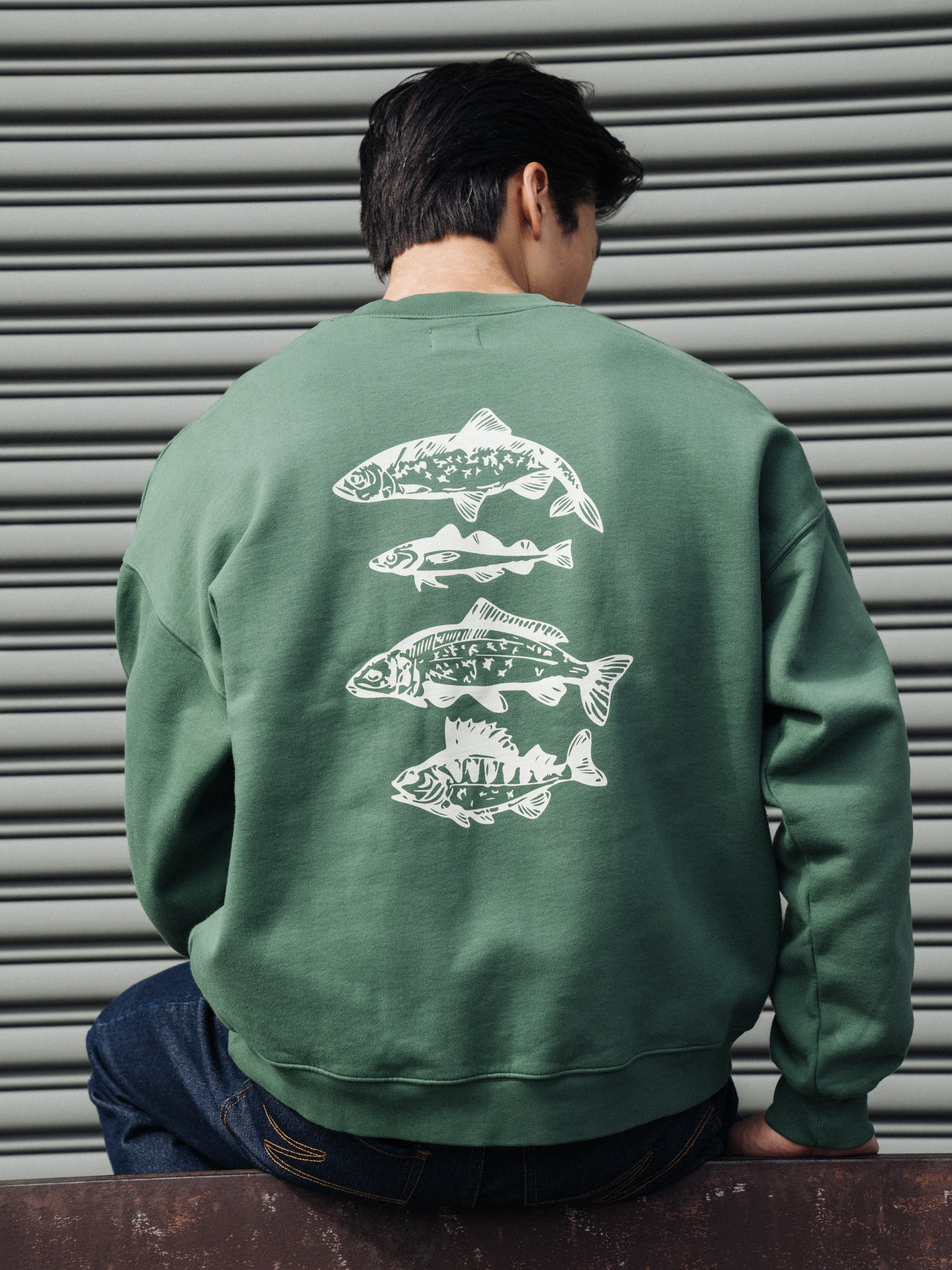 ANGLING CLUB SWEATER - MID GREEN - Image 7