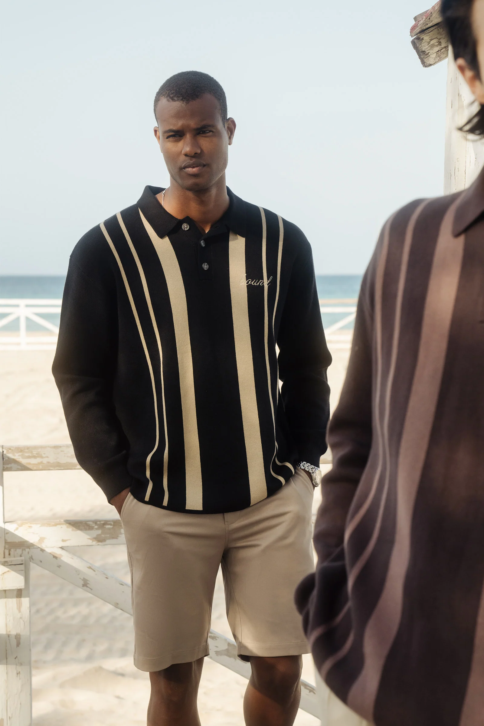 APRILE LS KNIT POLO - BLACK - Image 7