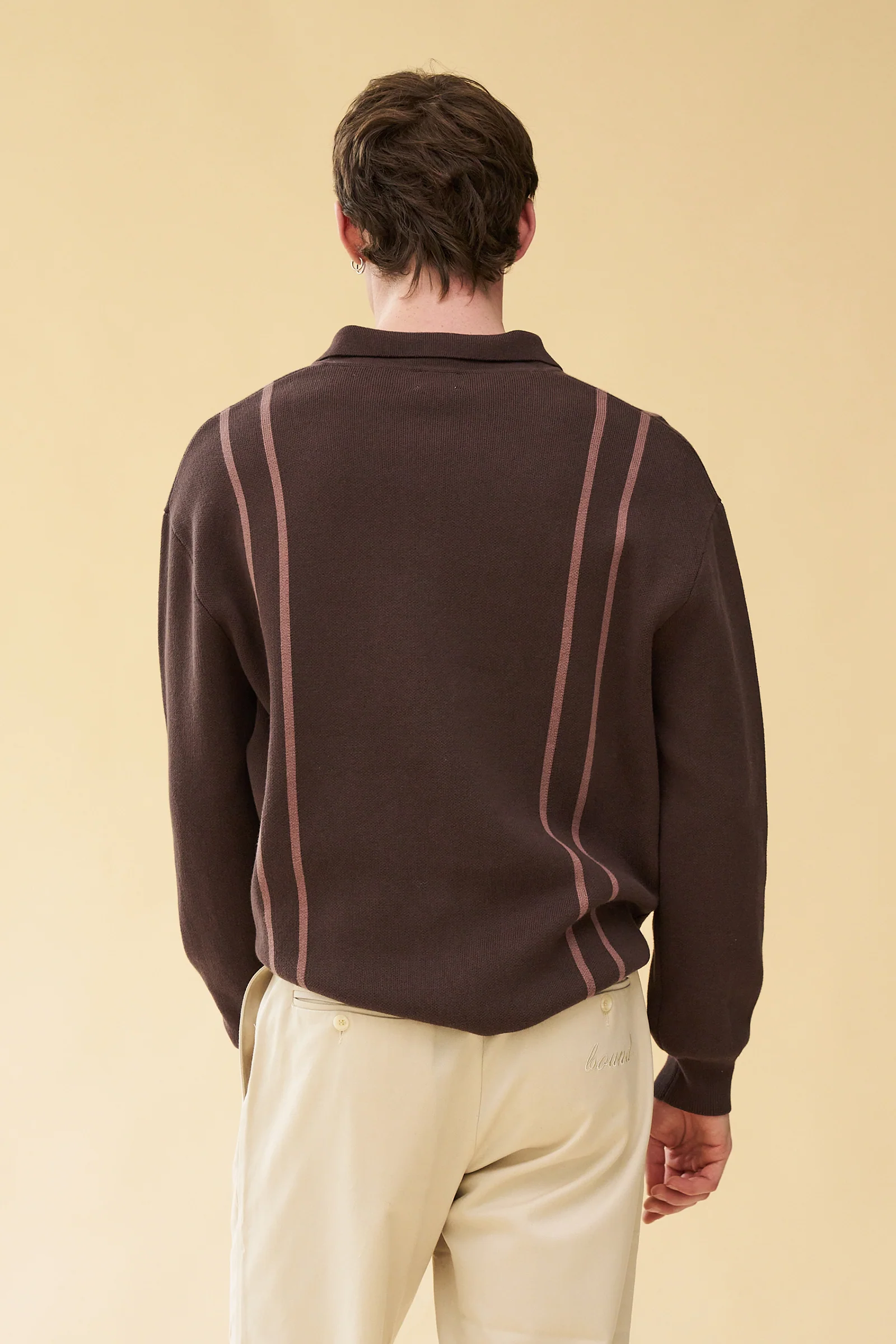 APRILE LS KNIT POLO - BROWN - Image 5