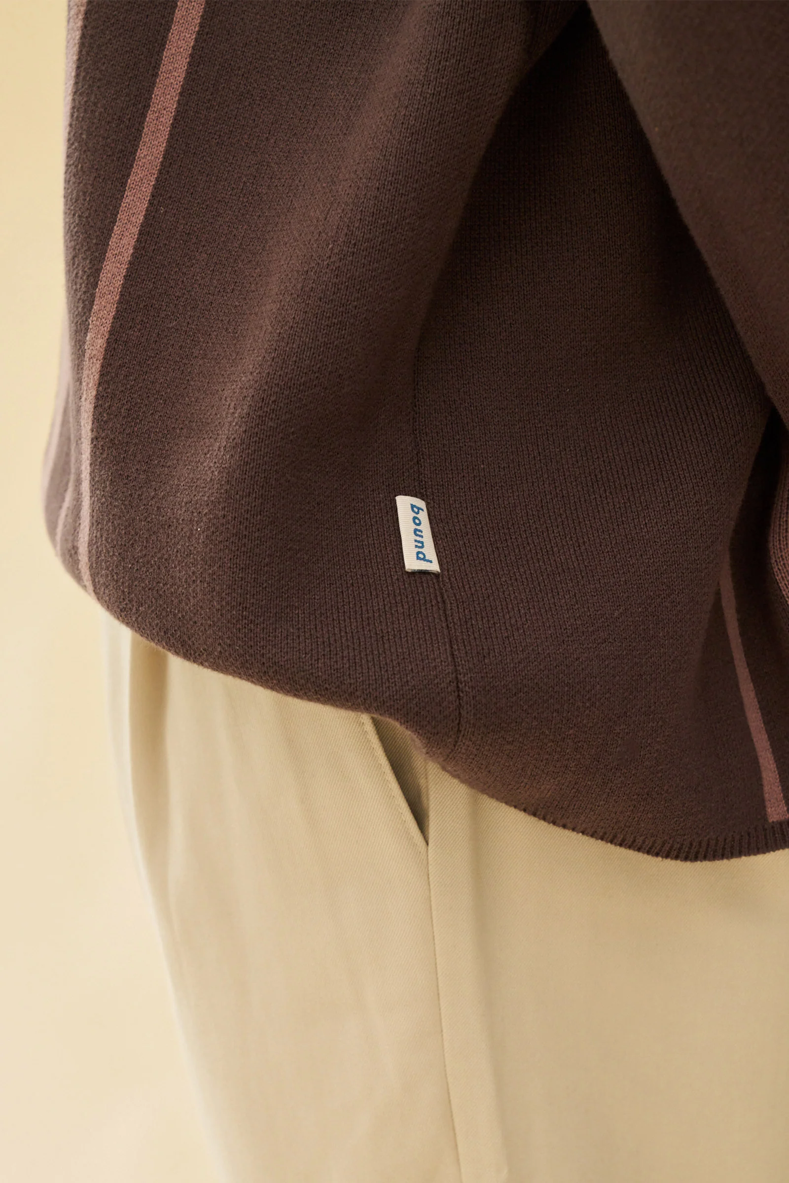 APRILE LS KNIT POLO - BROWN - Image 6