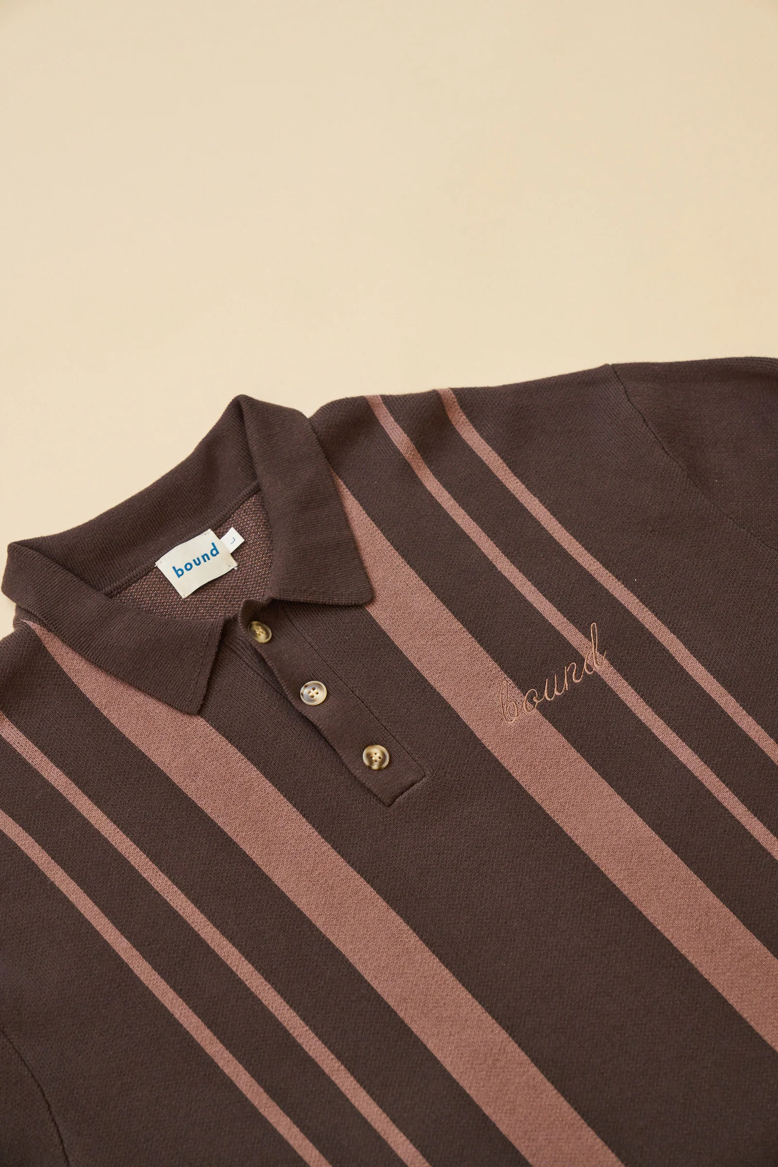 APRILE LS KNIT POLO - BROWN - Image 9
