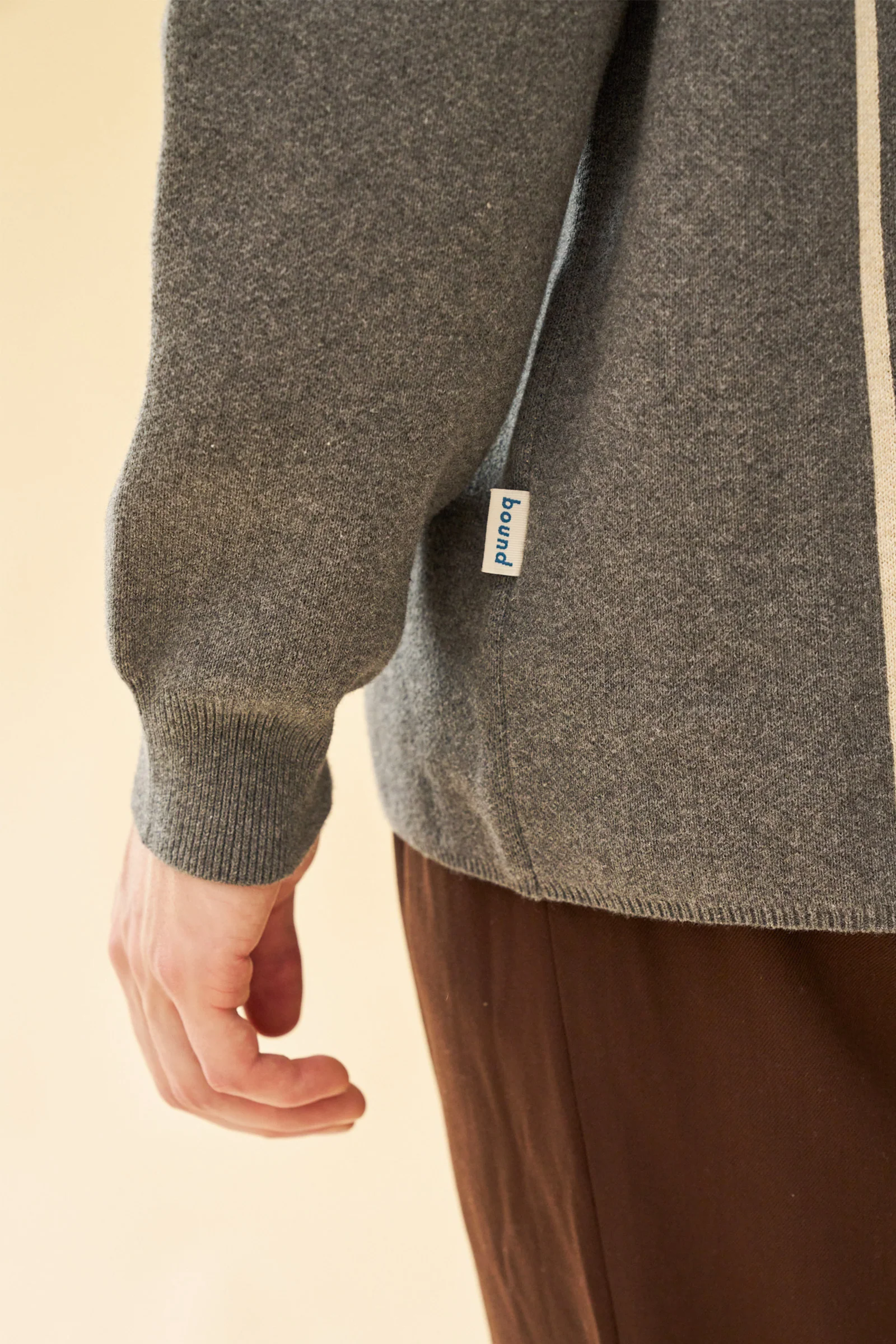 APRILE LS KNIT POLO - GREY - Image 5