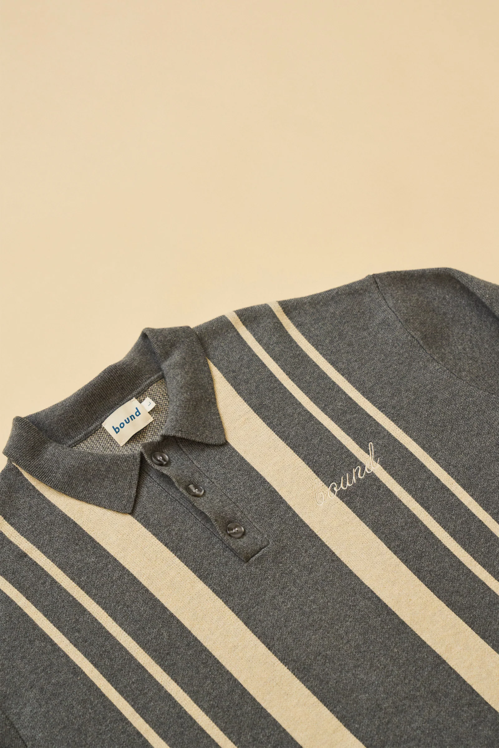 APRILE LS KNIT POLO - GREY - Image 6