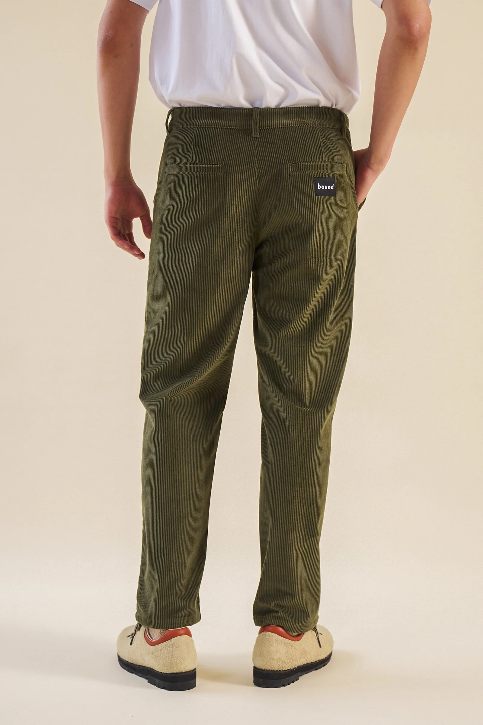 ARMY GREEN CORDUROY TROUSERS - Image 2