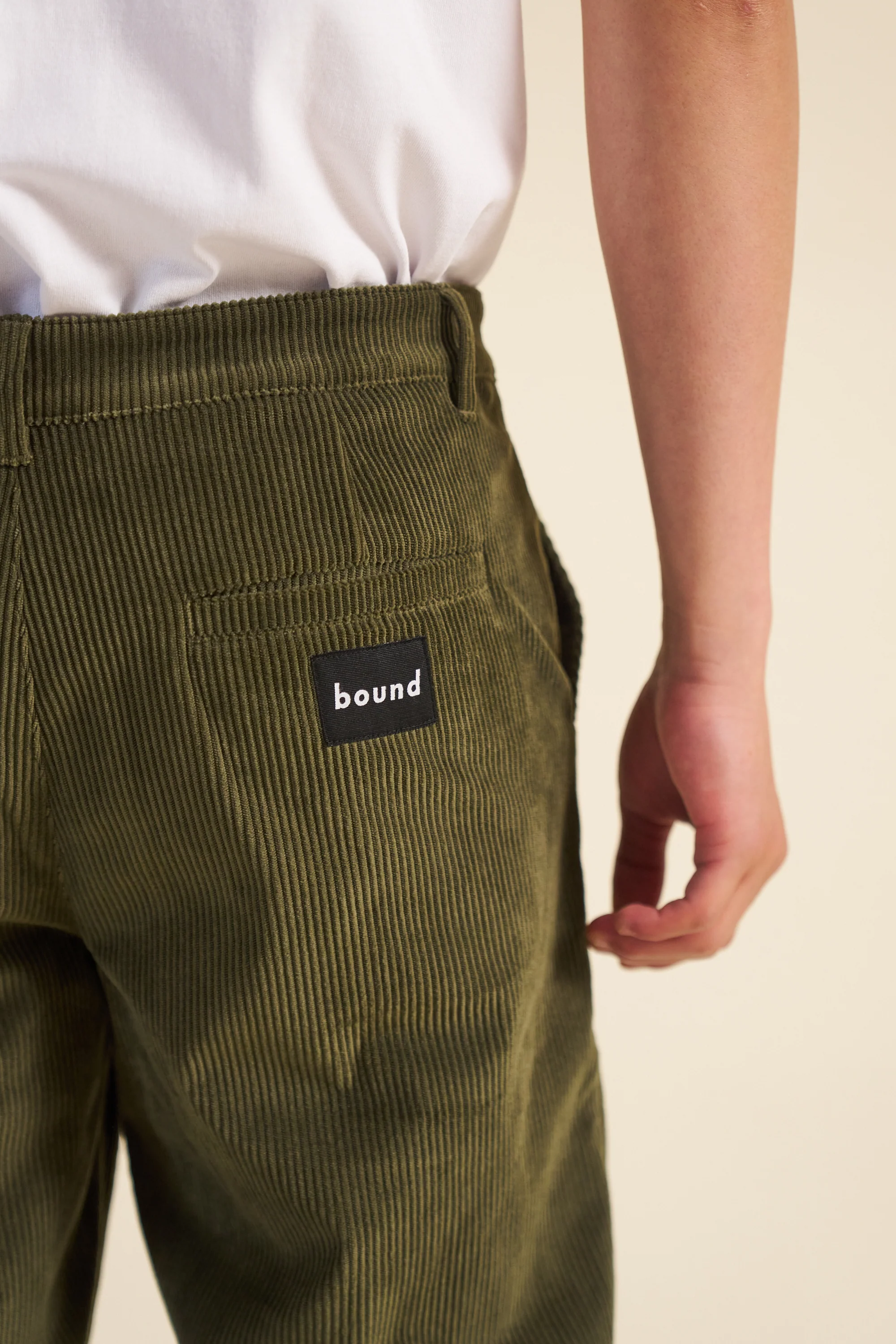 ARMY GREEN CORDUROY TROUSERS - Image 3