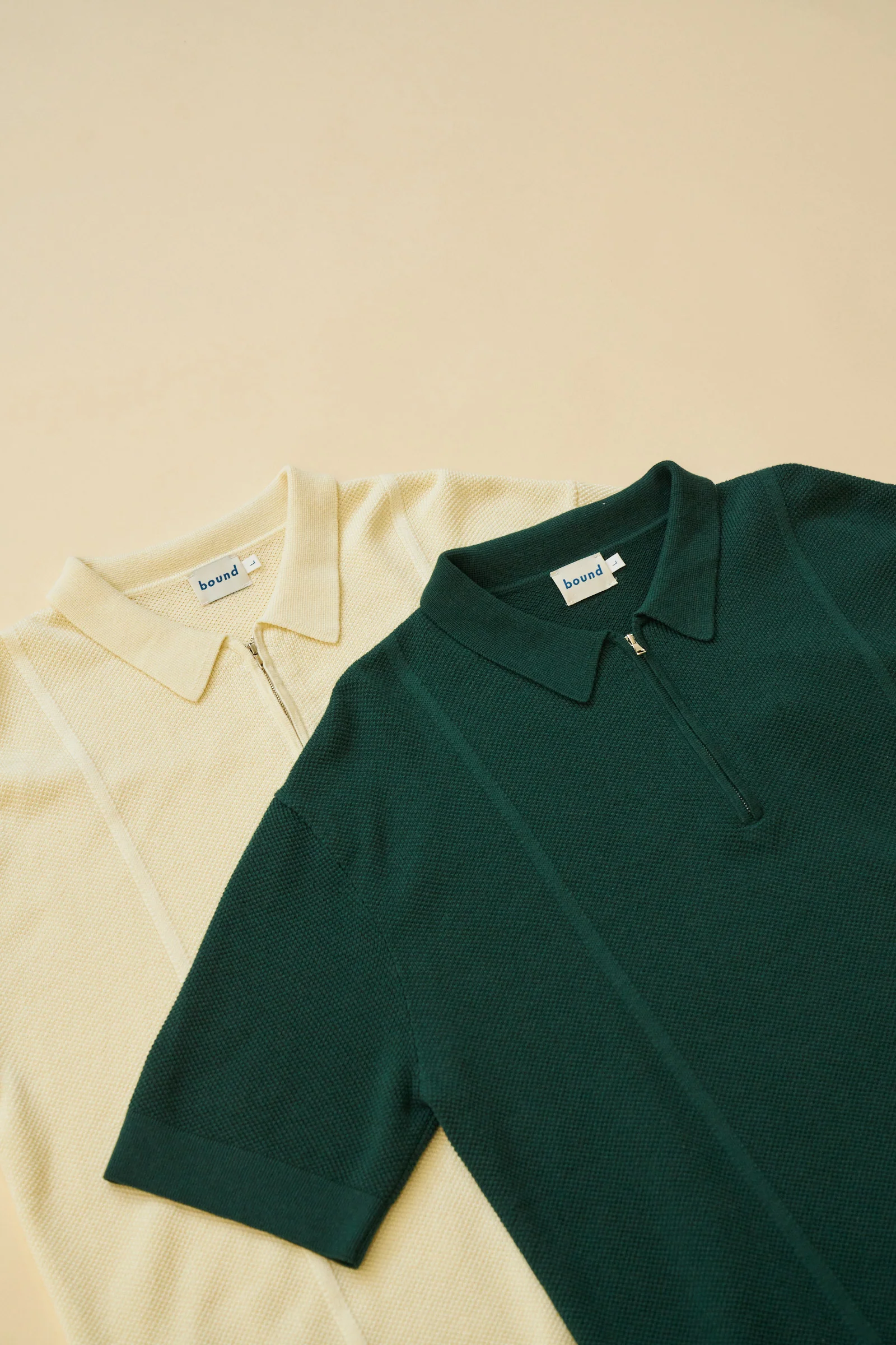 ARTHUR 1/4 ZIP WAFFLE KNIT POLO - ECRU - Image 7