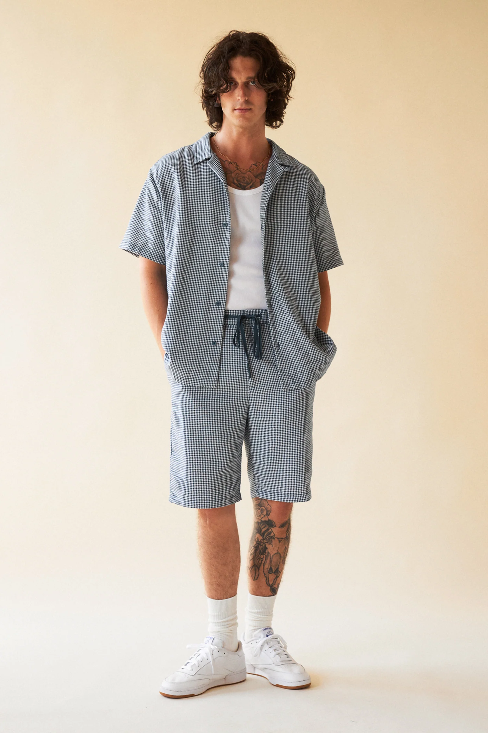 ATLANTIC DOGTOOTH LINEN SHORTS - Image 3