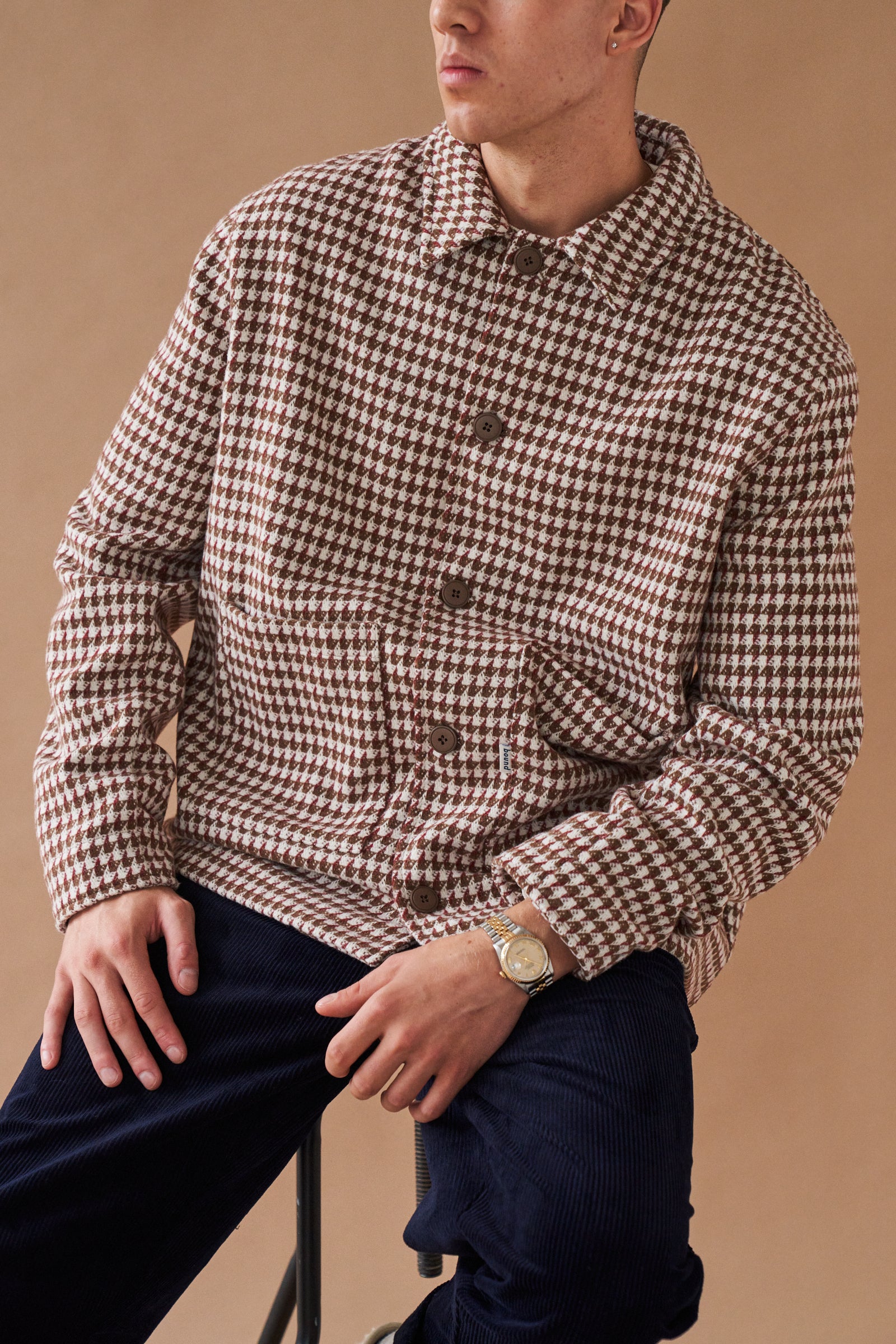 BAILEY WOVEN DOGTOOTH HEAVY OVERSHIRT - Image 8