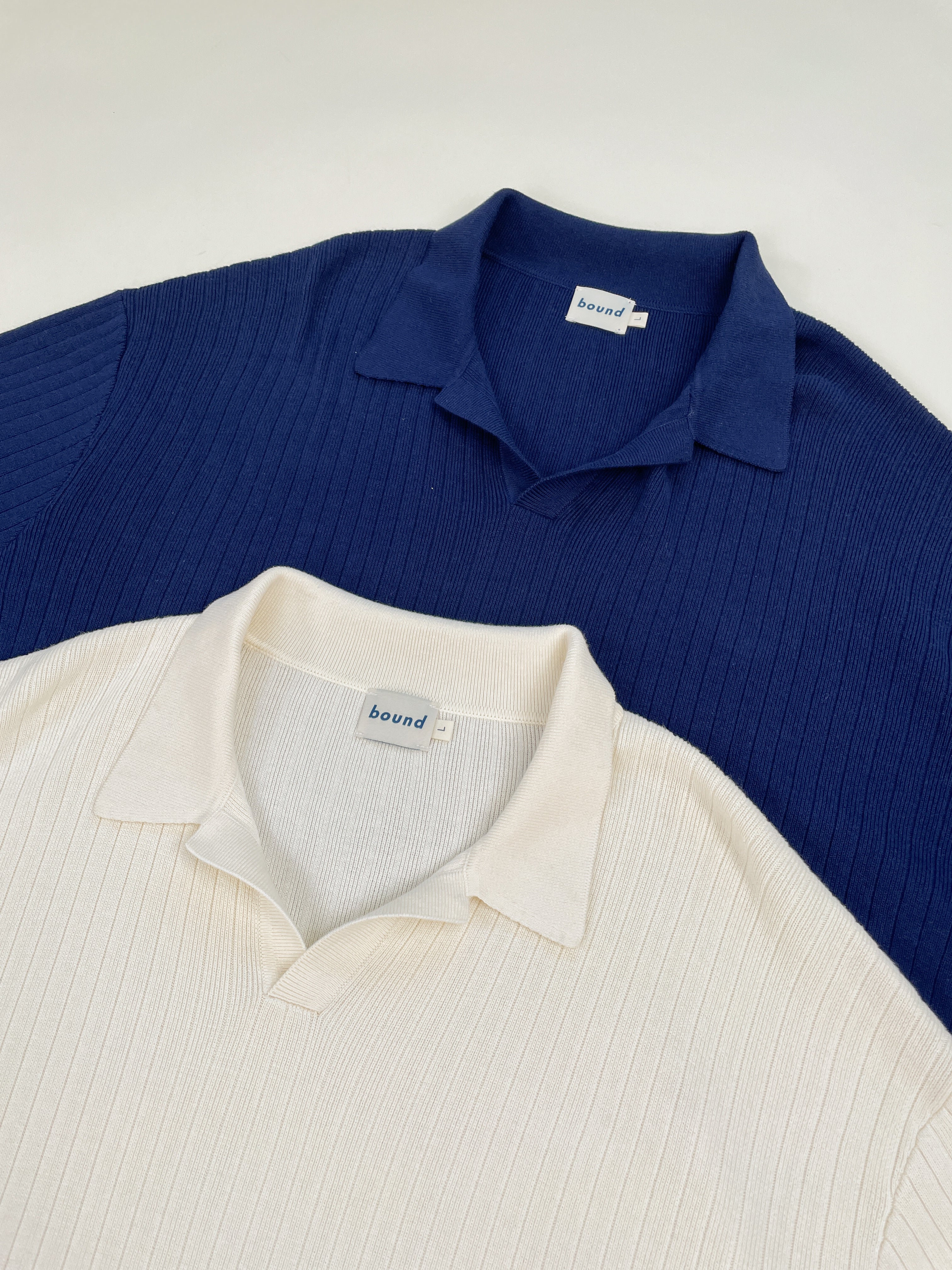 BALEARIC RIBBED KNIT POLO - ECRU - Image 10