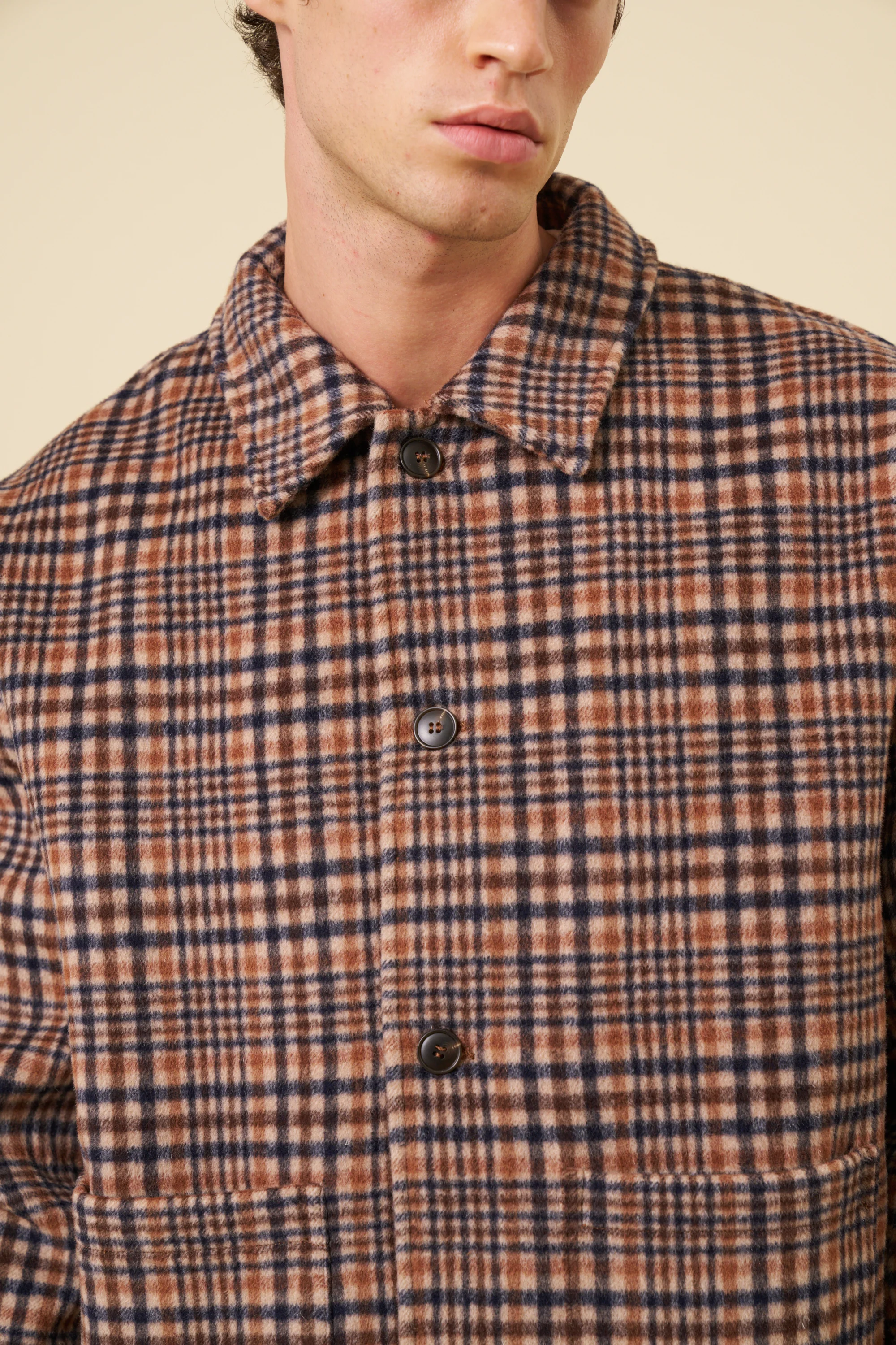 BARTON CHECK WOOL BUTTON JACKET - Image 6