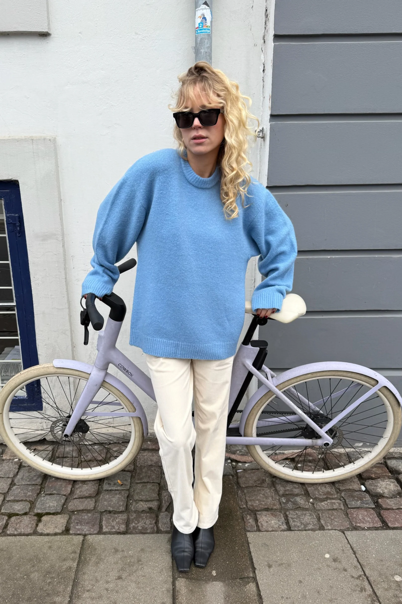 BAXTER MOHAIR BLEND SWEATER - CORNFLOWER BLUE - Image 12