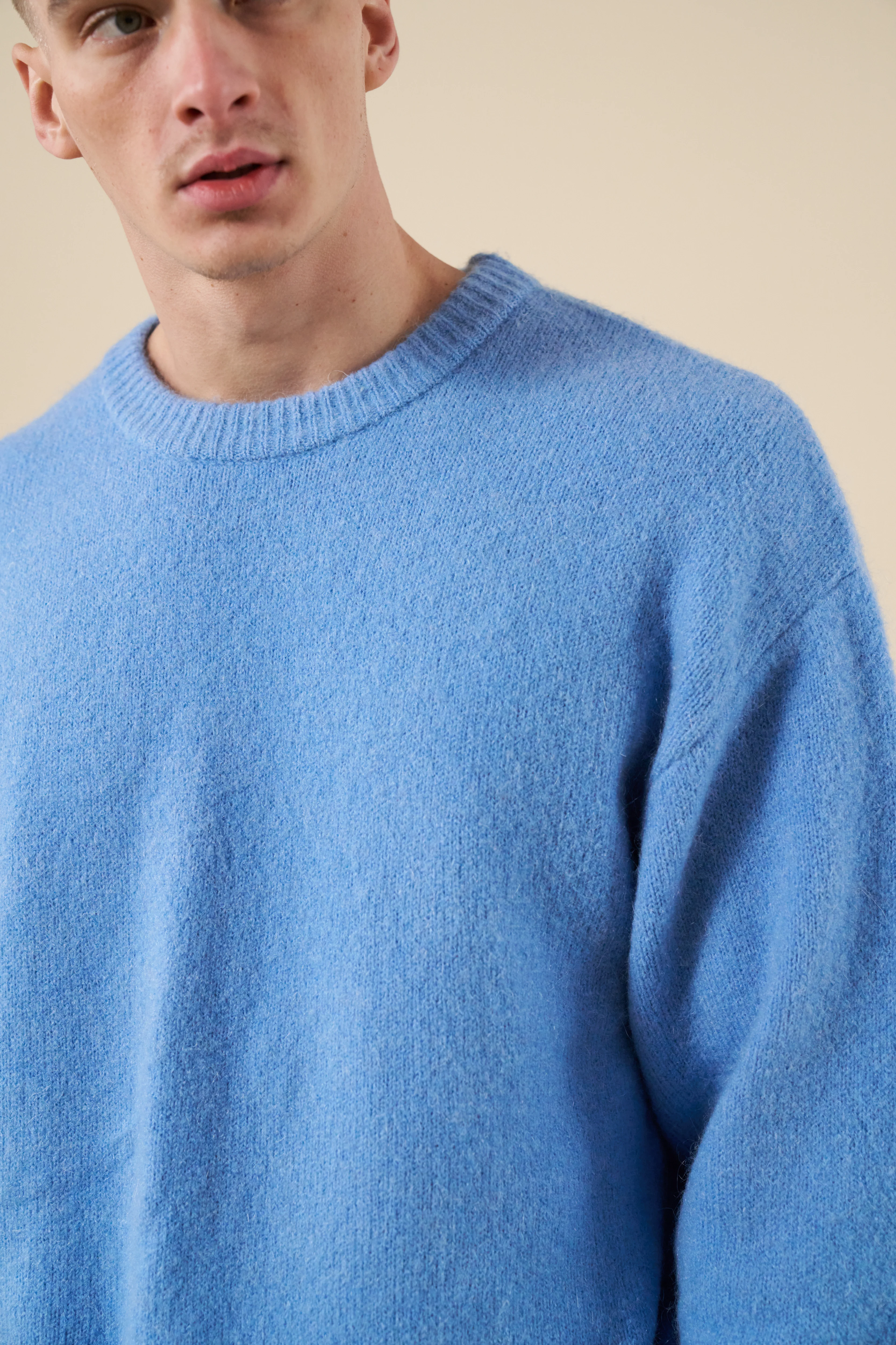 BAXTER MOHAIR BLEND SWEATER - CORNFLOWER BLUE - Image 4