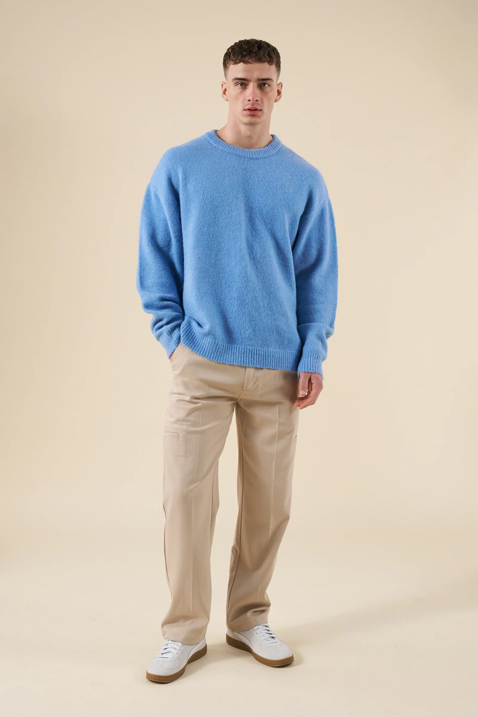 BAXTER MOHAIR BLEND SWEATER - CORNFLOWER BLUE - Image 7
