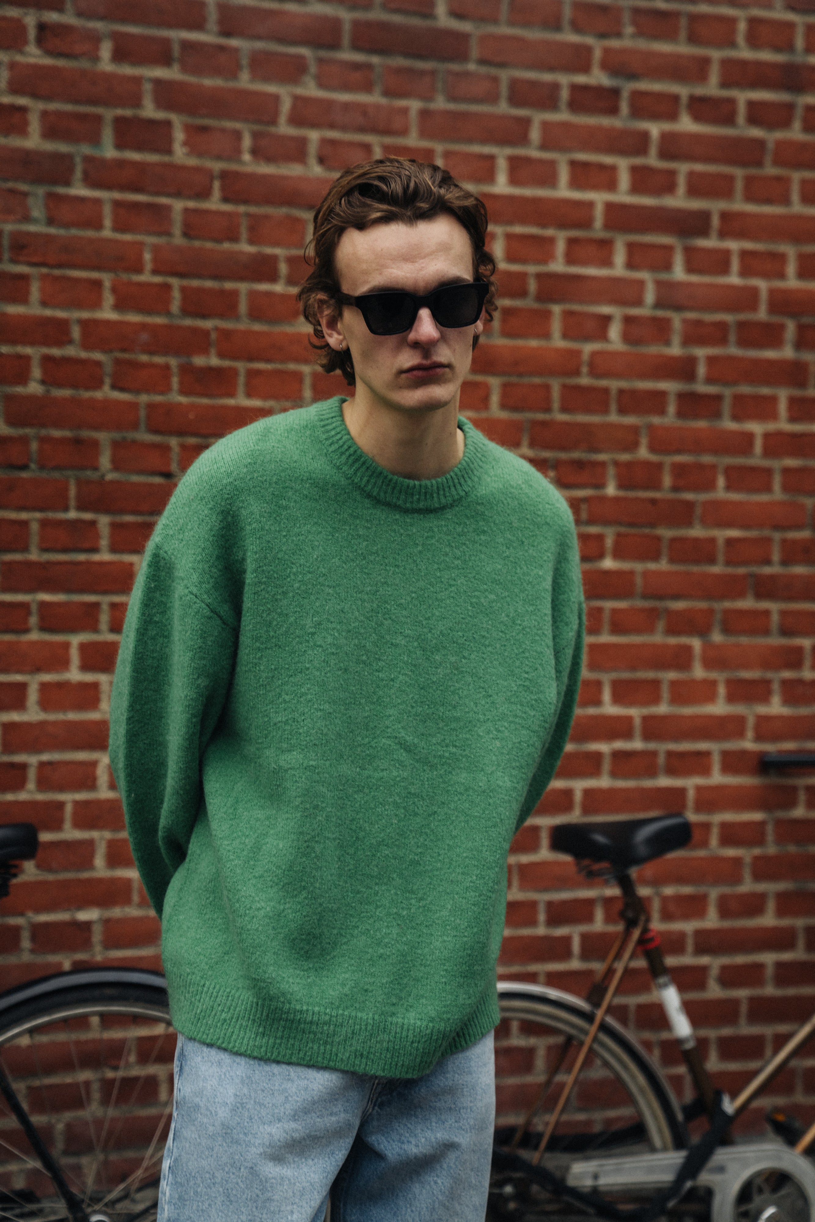 BAXTER MOHAIR BLEND SWEATER - KELLY GREEN - Image 6