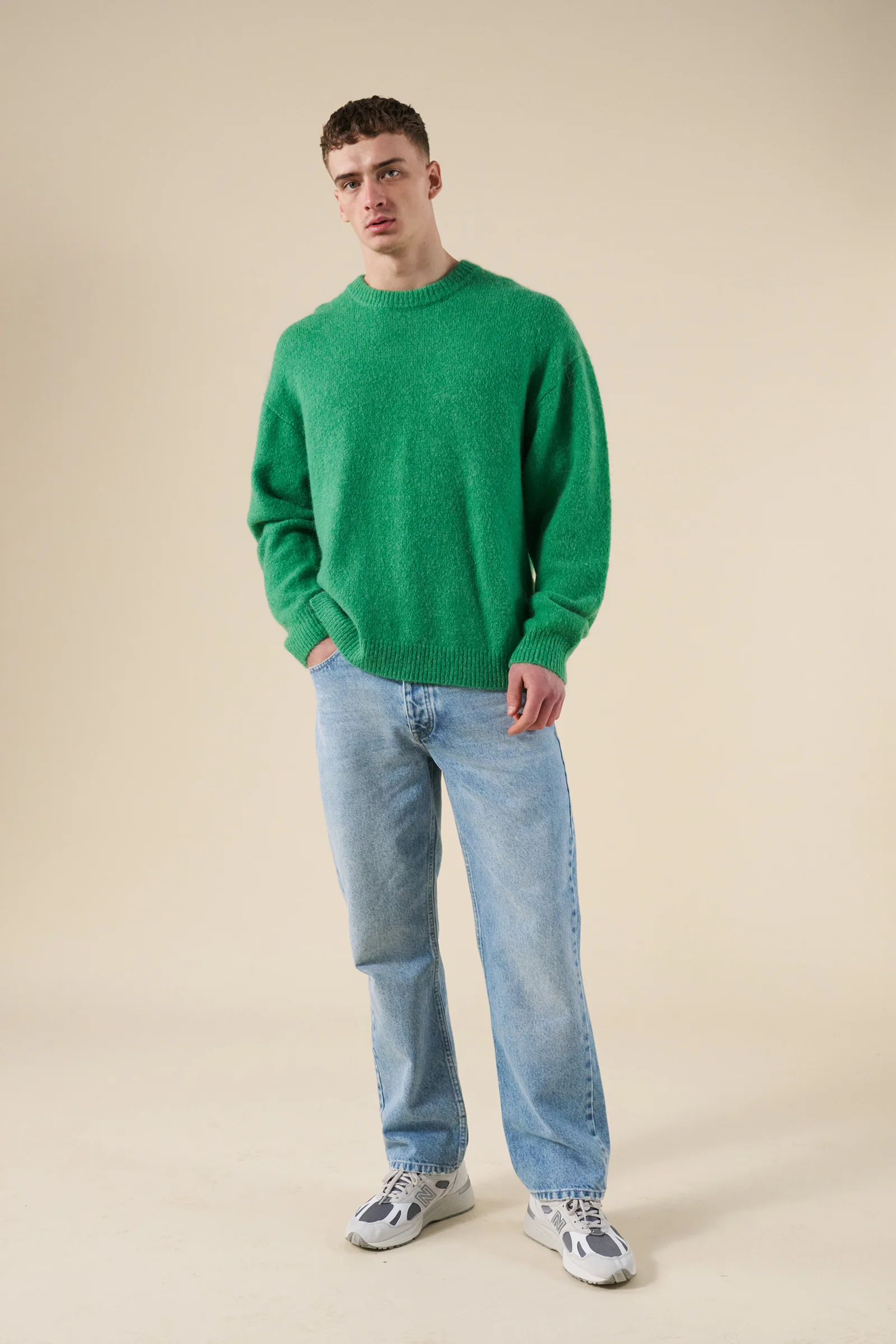BAXTER MOHAIR BLEND SWEATER - KELLY GREEN - Image 7