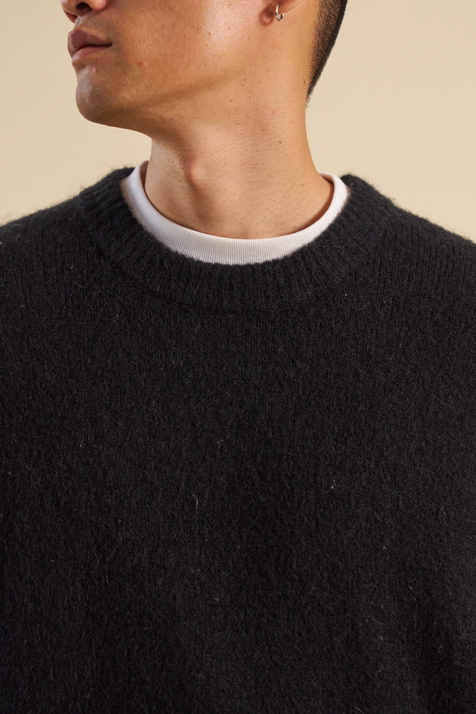 BAXTER MOHAIR BLEND SWEATER - BLACK - Image 3