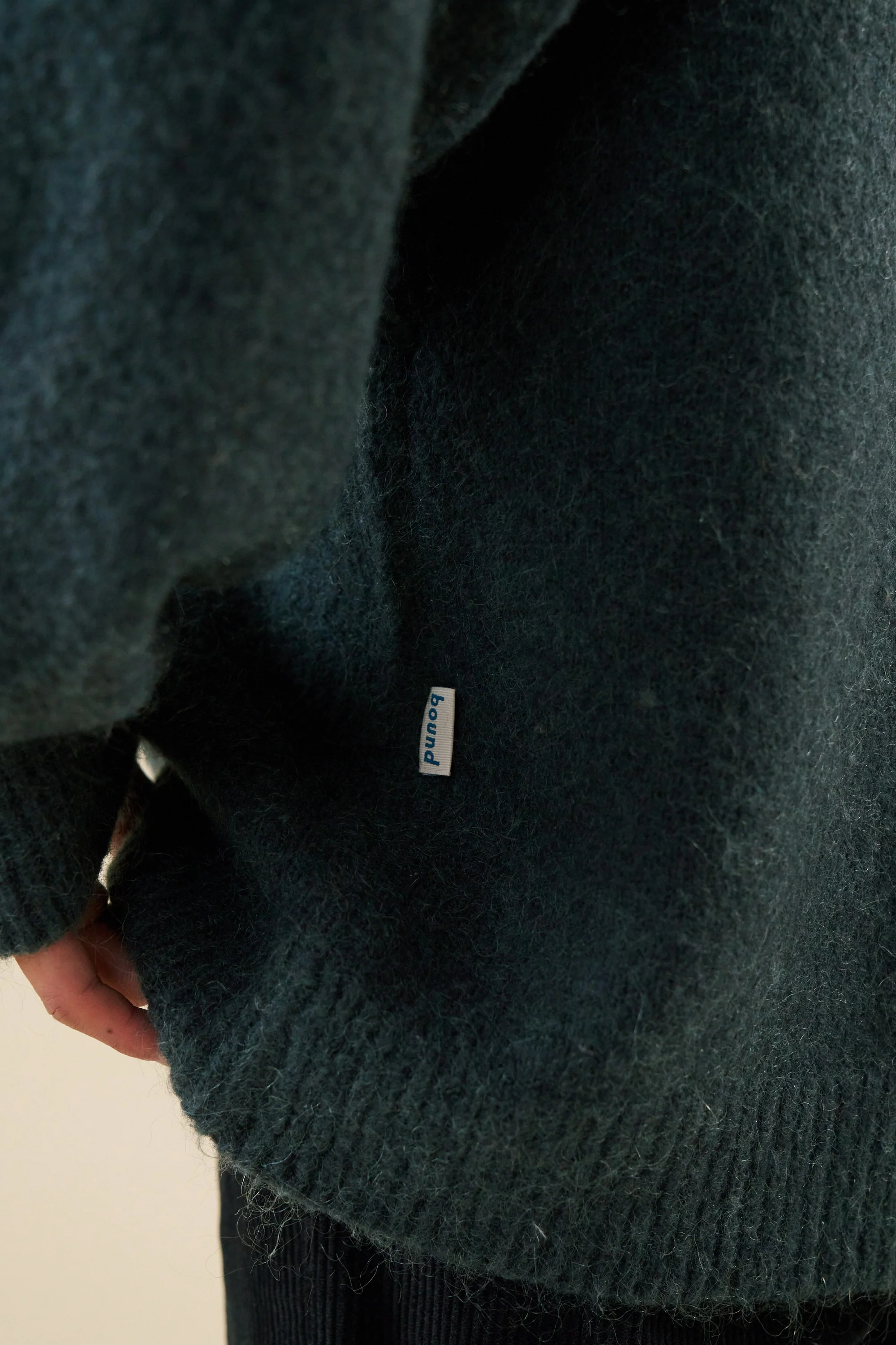 BAXTER MOHAIR BLEND SWEATER - BOTTLE GREEN - Image 3