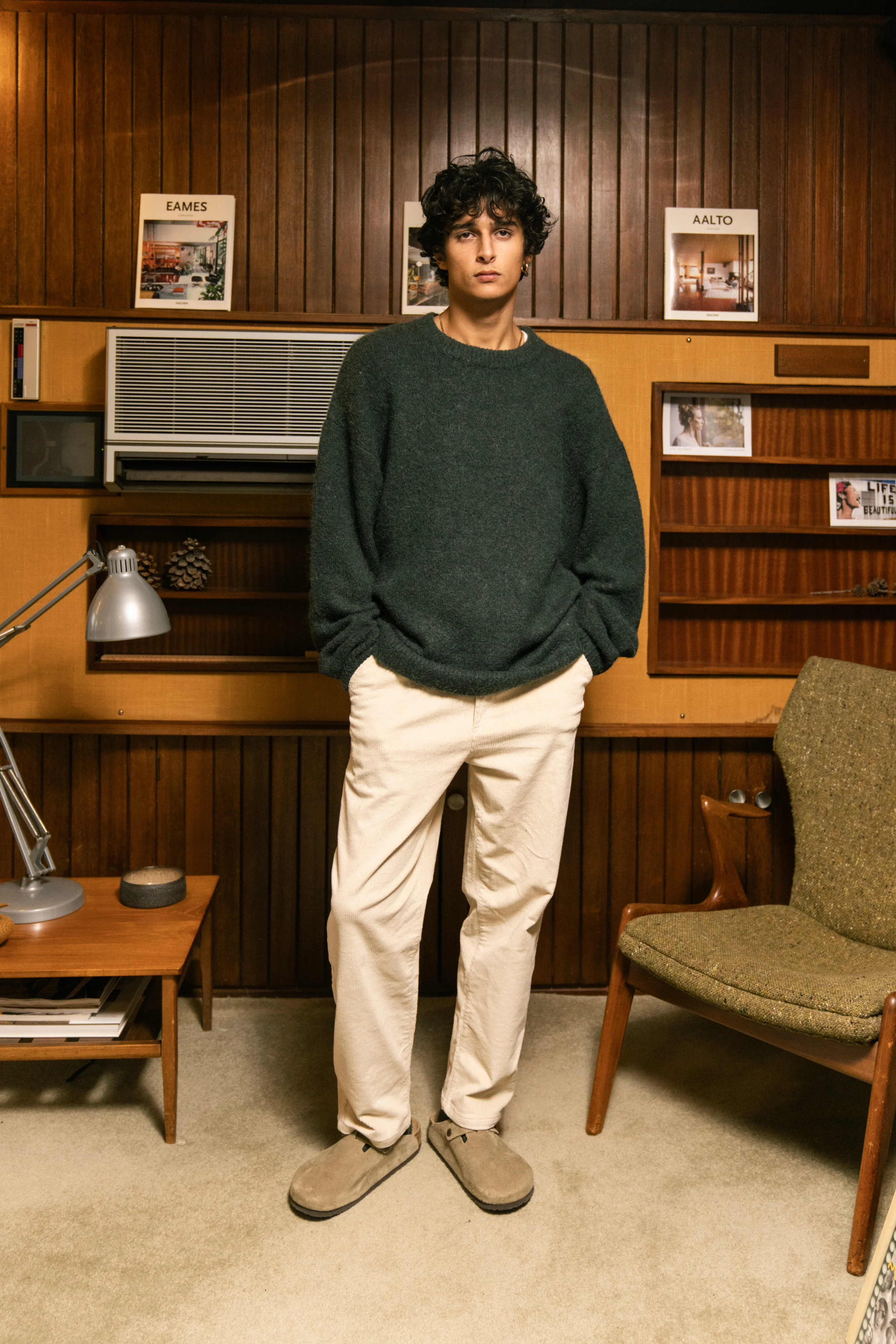 BAXTER MOHAIR BLEND SWEATER - BOTTLE GREEN - Image 8