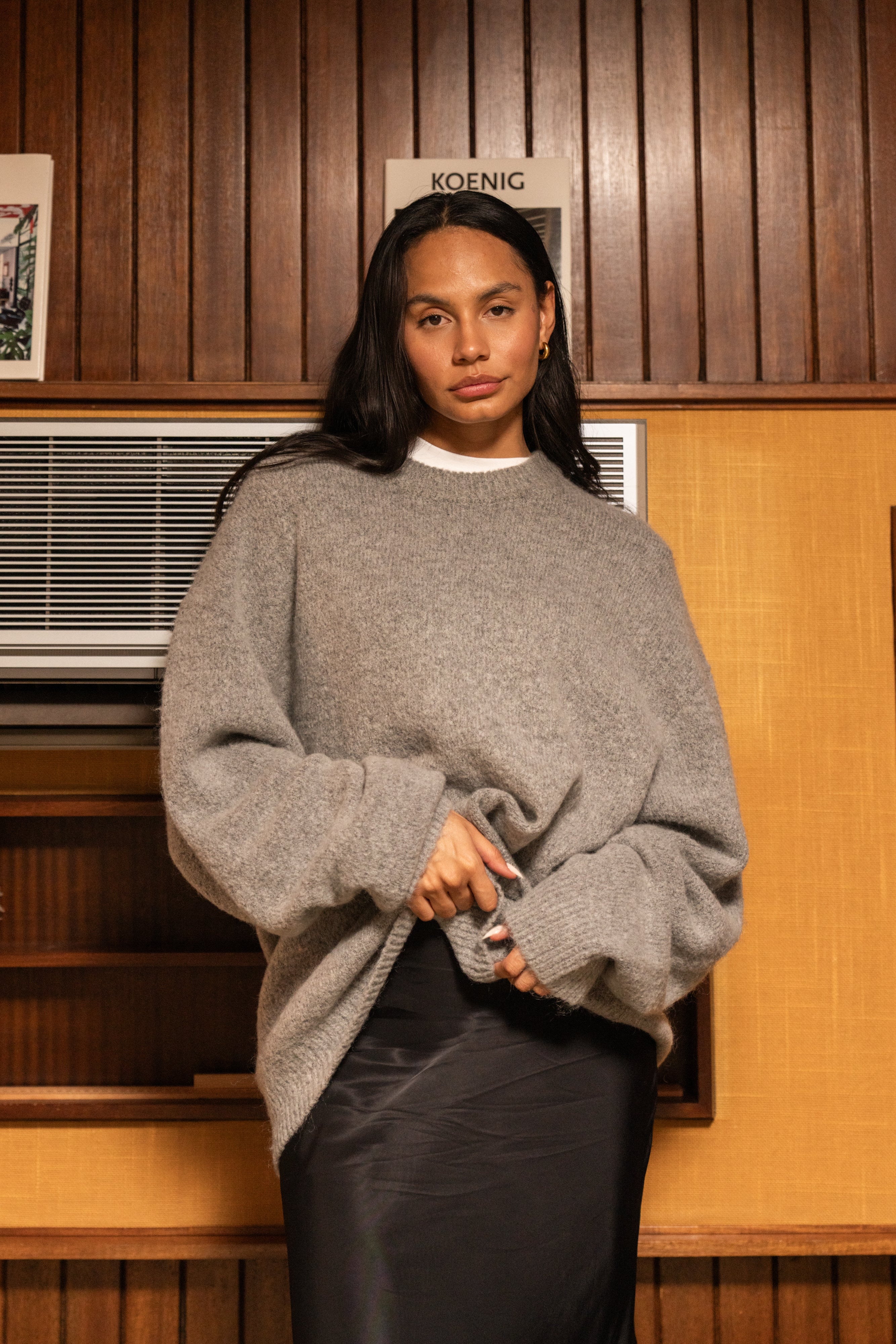 BAXTER MOHAIR BLEND SWEATER - GREY - Image 10