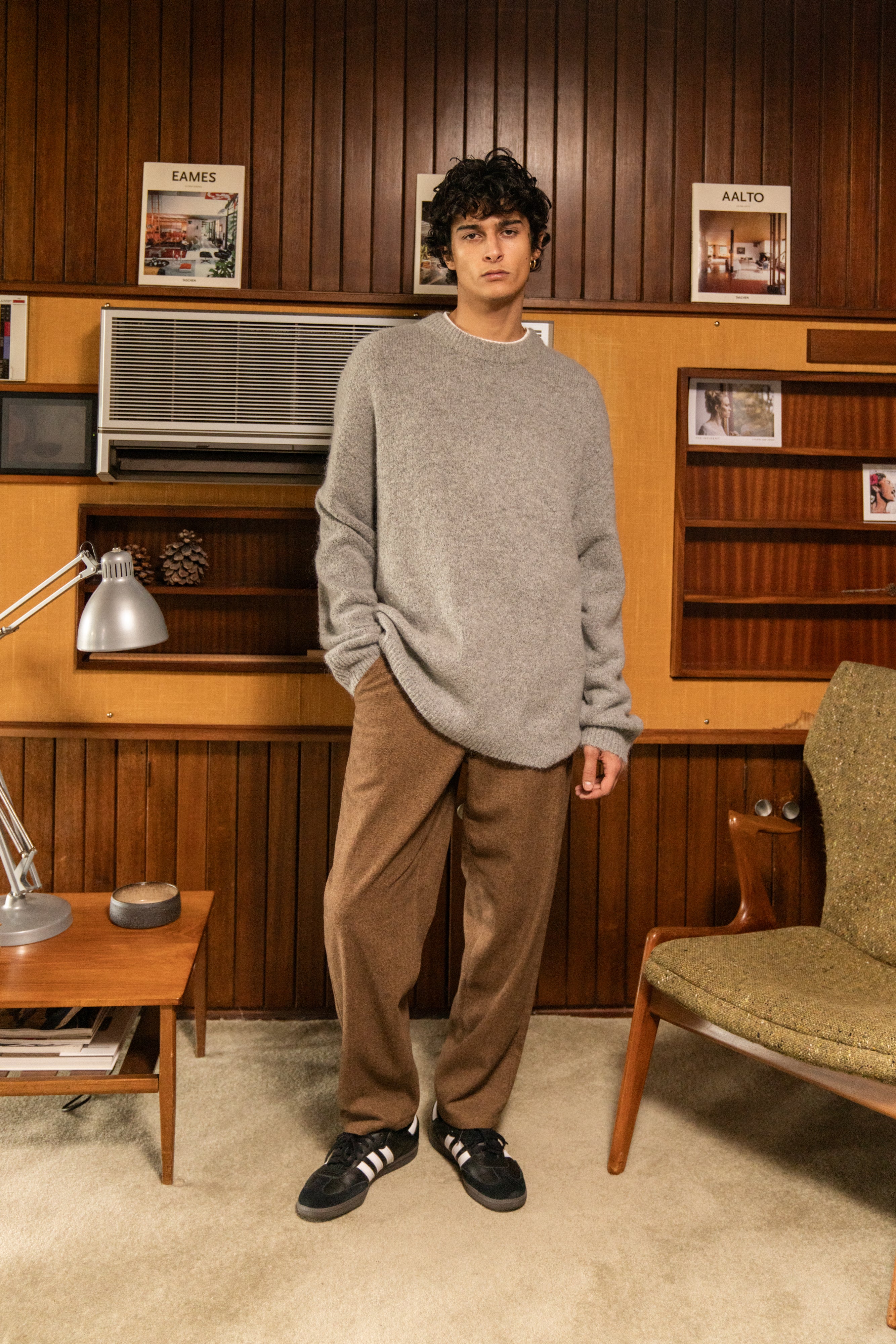 BAXTER MOHAIR BLEND SWEATER - GREY - Image 11