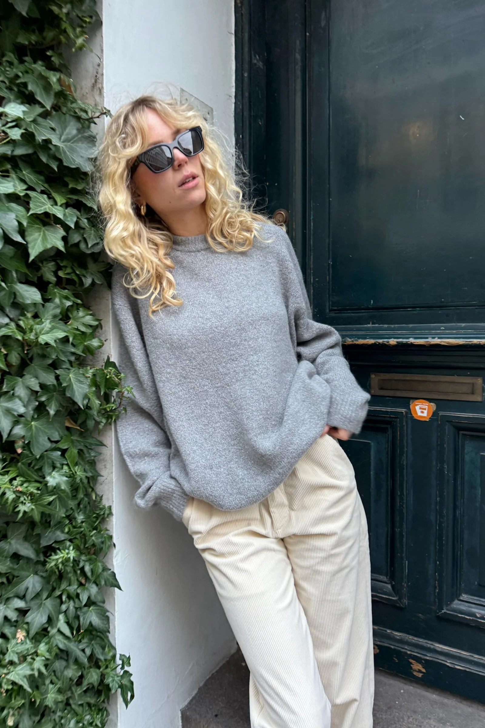BAXTER MOHAIR BLEND SWEATER - GREY - Image 3