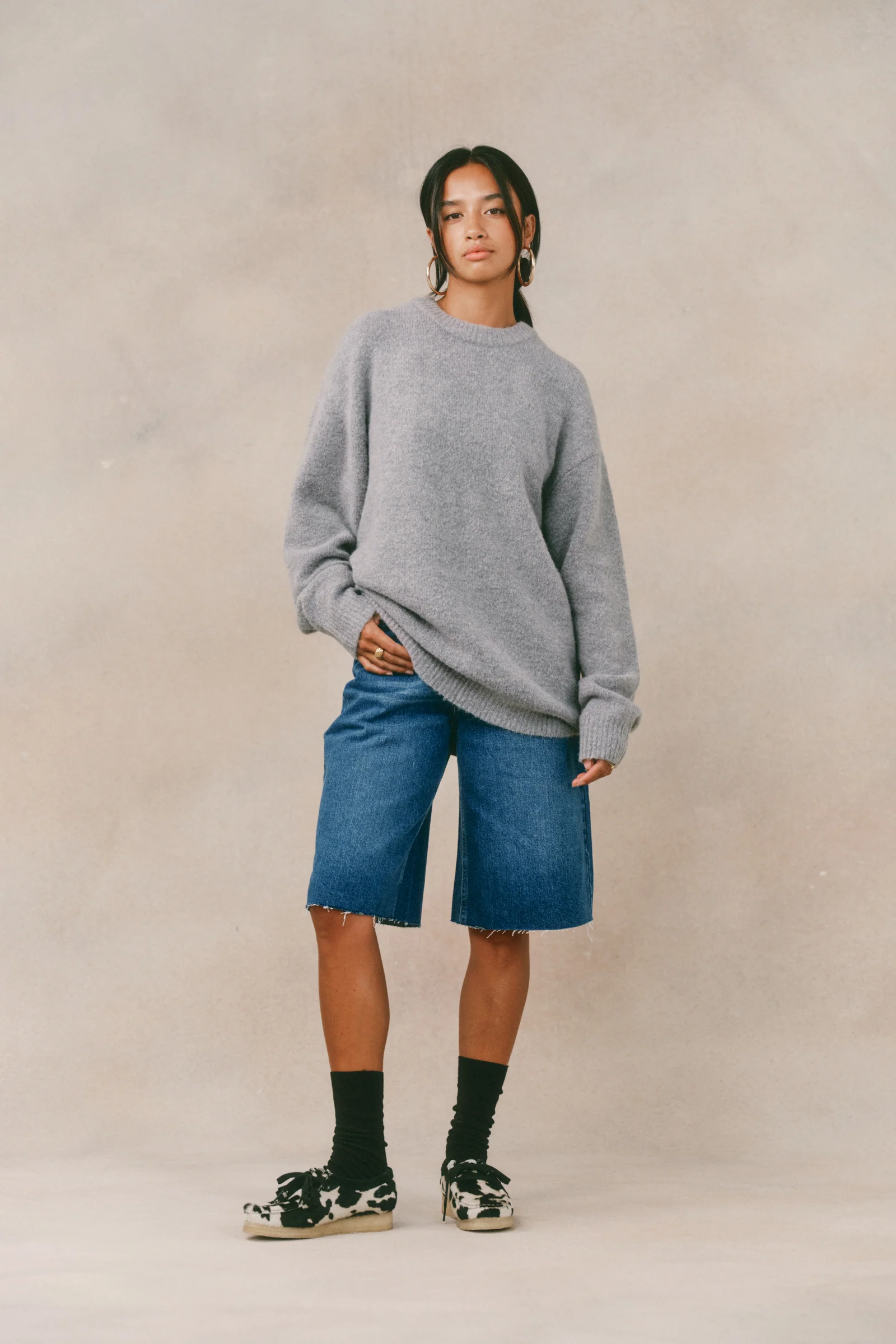 BAXTER MOHAIR BLEND SWEATER - GREY - Image 8