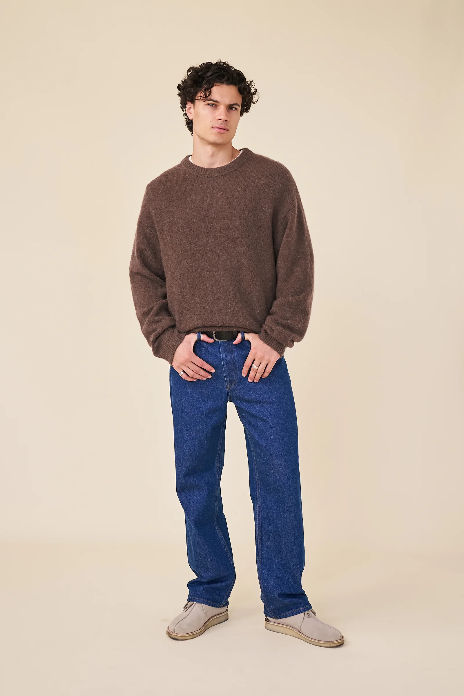 BAXTER MOHAIR BLEND SWEATER - WALNUT BROWN - Image 3